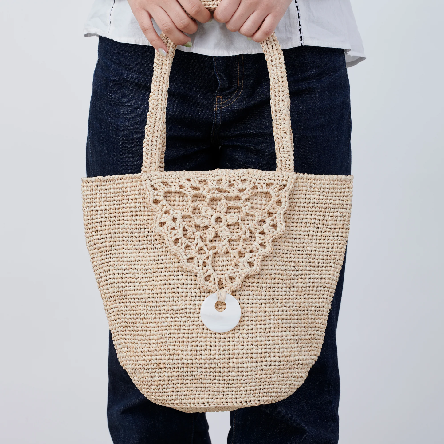 Hand Crochet Raffia Bag - BABE