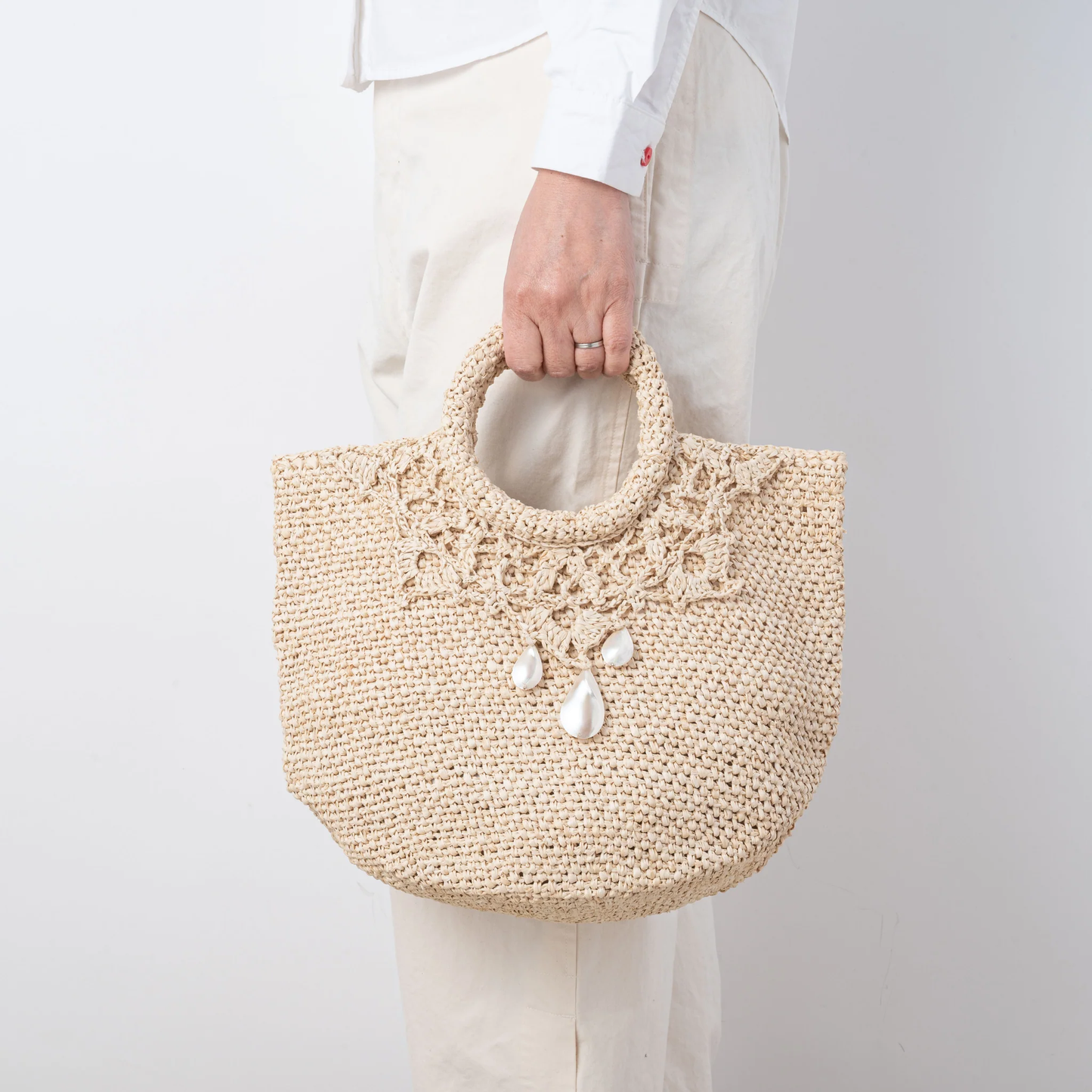 Hand Crochet Raffia Bag - CROWN