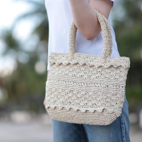 Hand Crochet Raffia Bag - ELLY