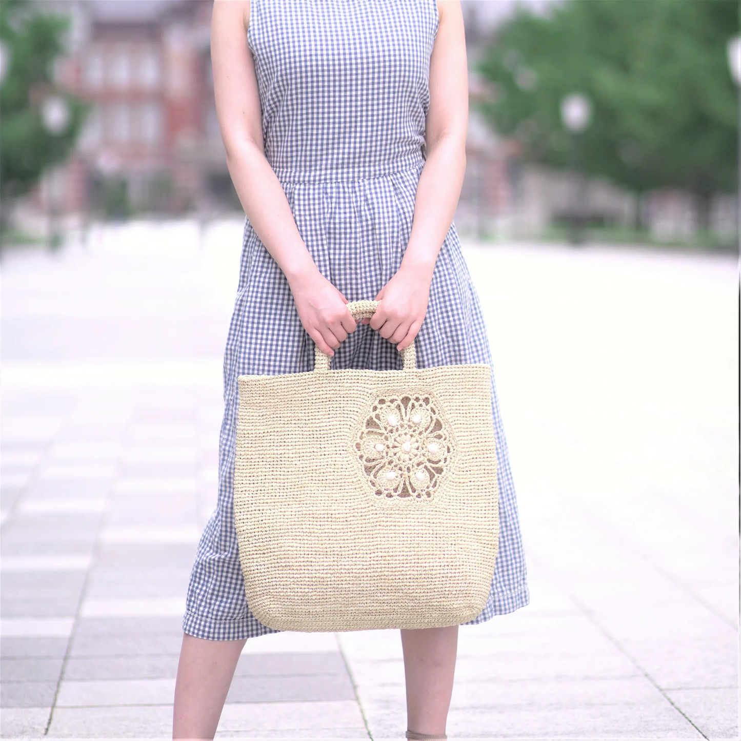Hand Crochet Raffia Bag - HEXA