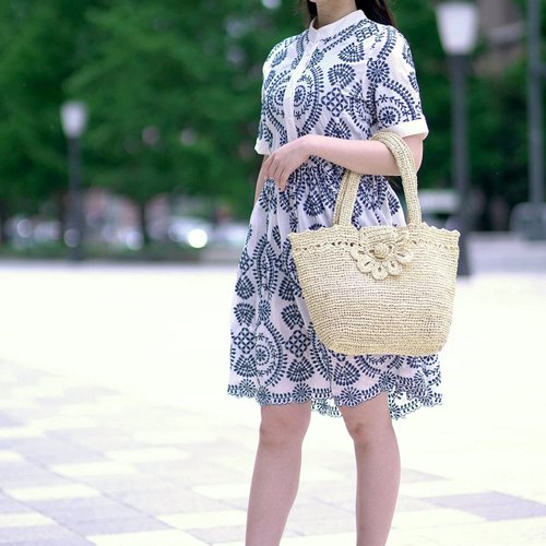 Hand Crochet Raffia Bag - MINA