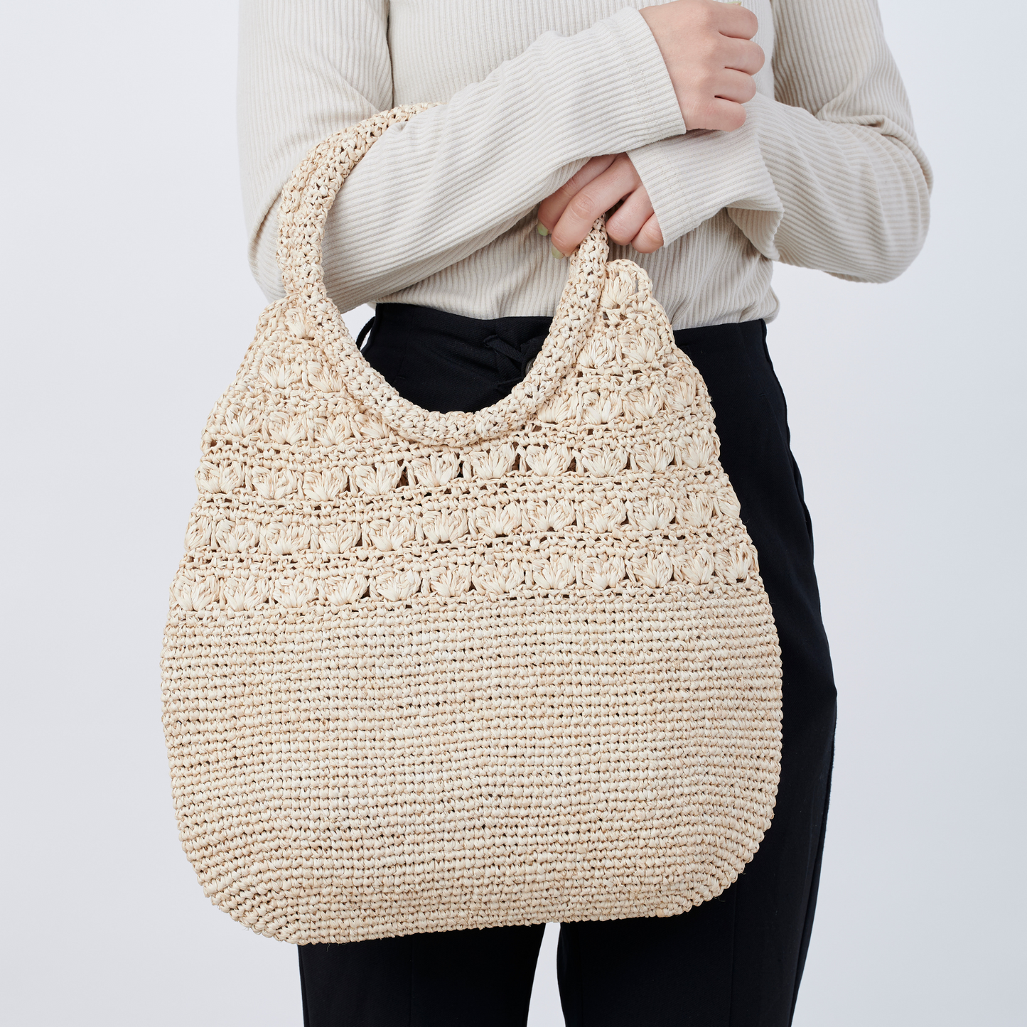 Hand Crochet Raffia Bag - Shell Bag
