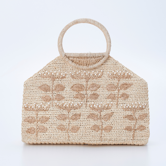 Hand Crochet Raffia Bag - MONICA