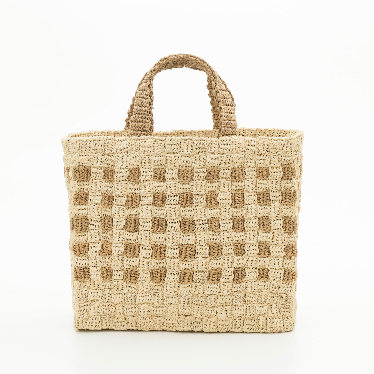 Hand Crochet Raffia Bag - BLOCK BAG