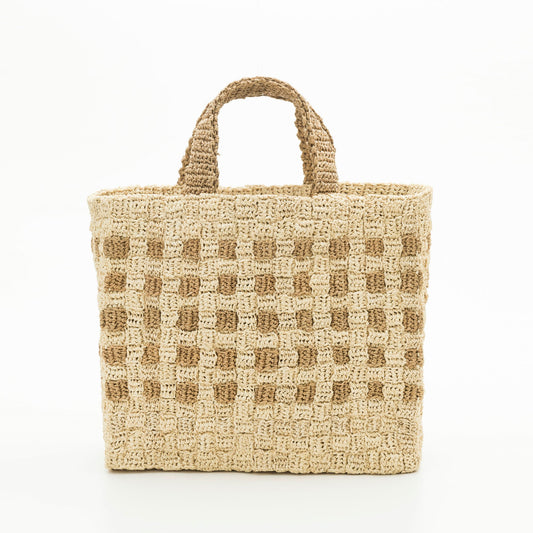 Hand Crochet Raffia Bag - BLOCK BAG