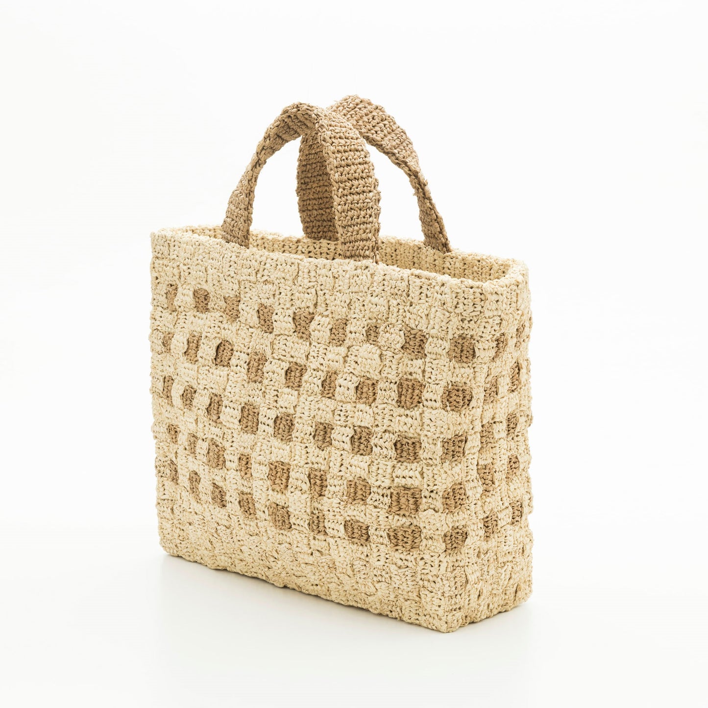 Hand Crochet Raffia Bag - BLOCK BAG