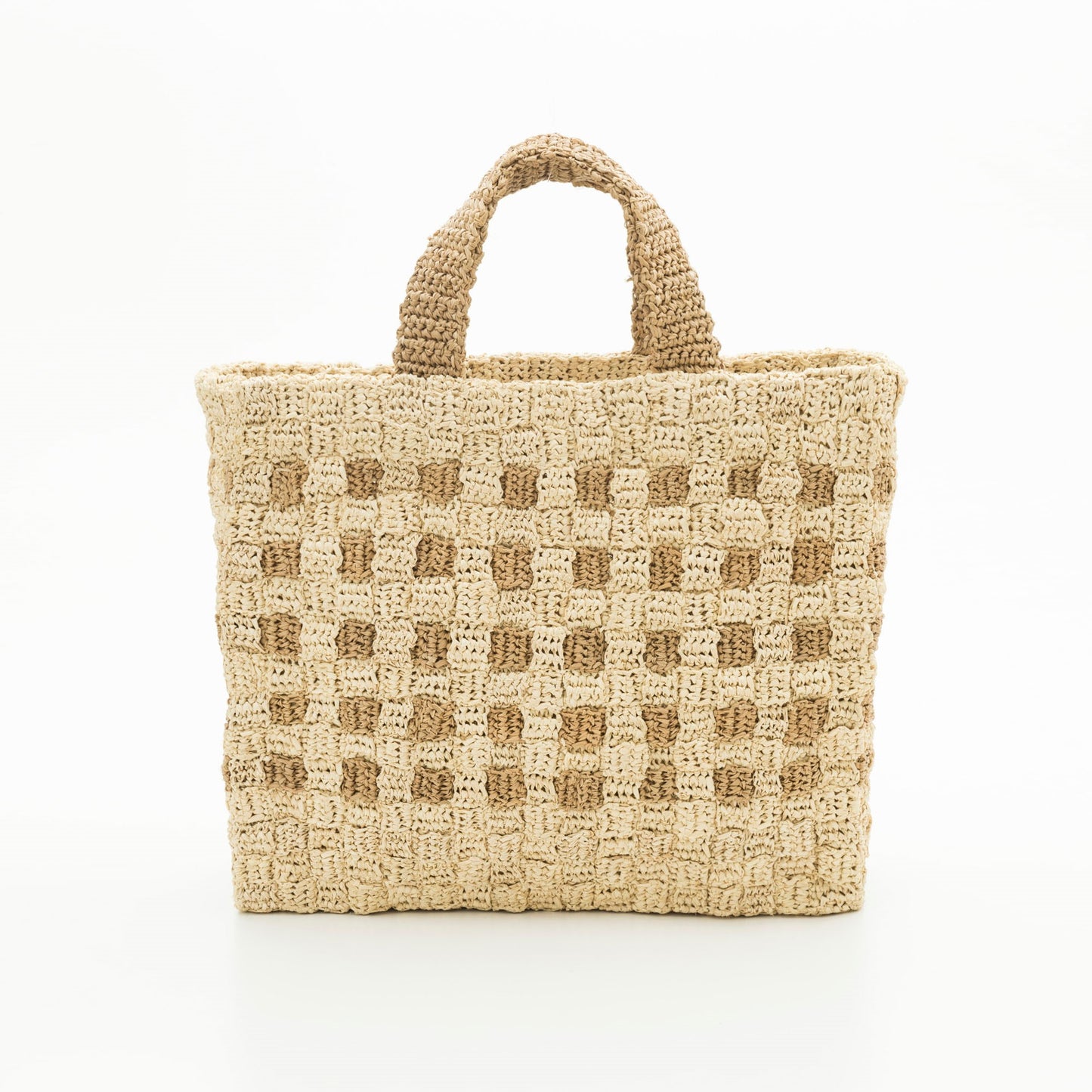 Hand Crochet Raffia Bag - BLOCK BAG