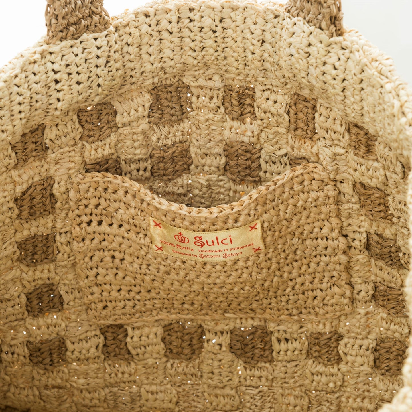 Hand Crochet Raffia Bag - BLOCK BAG