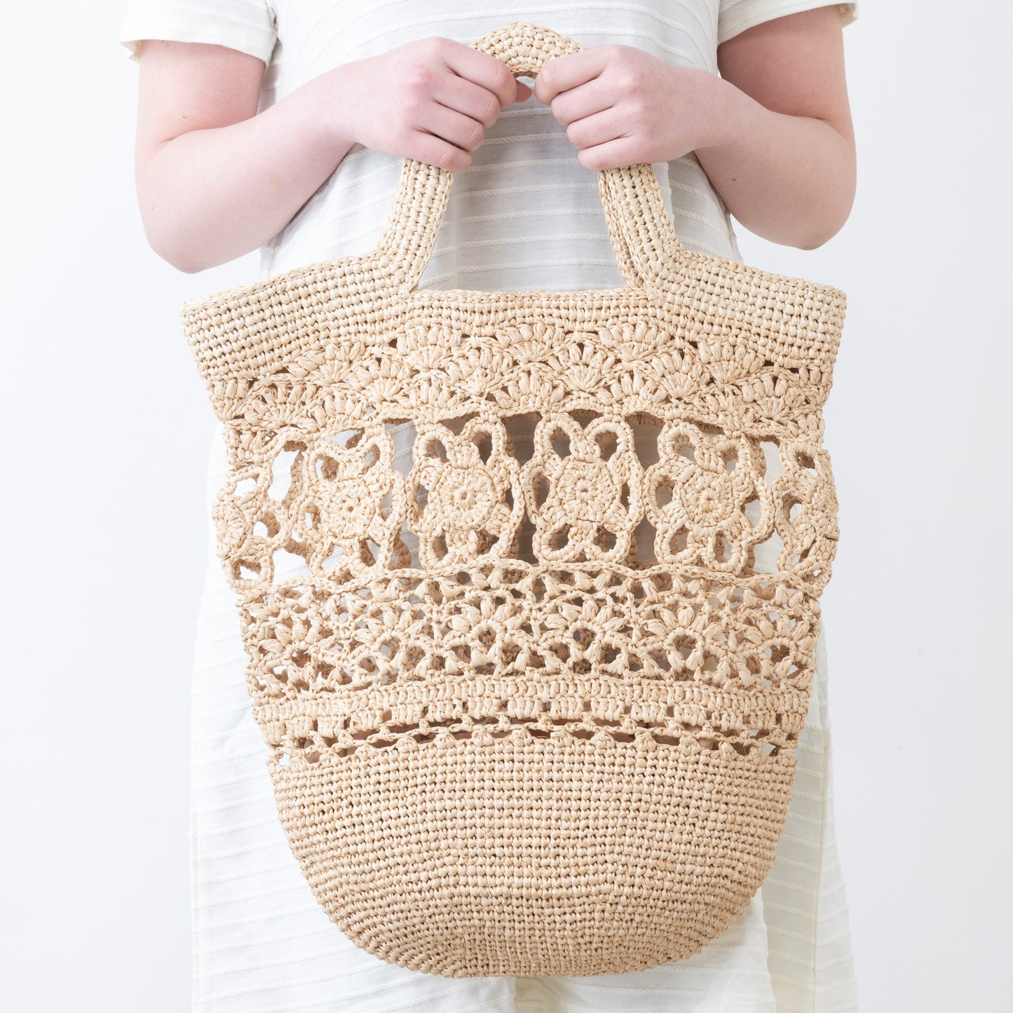Hand Crochet Raffia Bag - ANEMONE