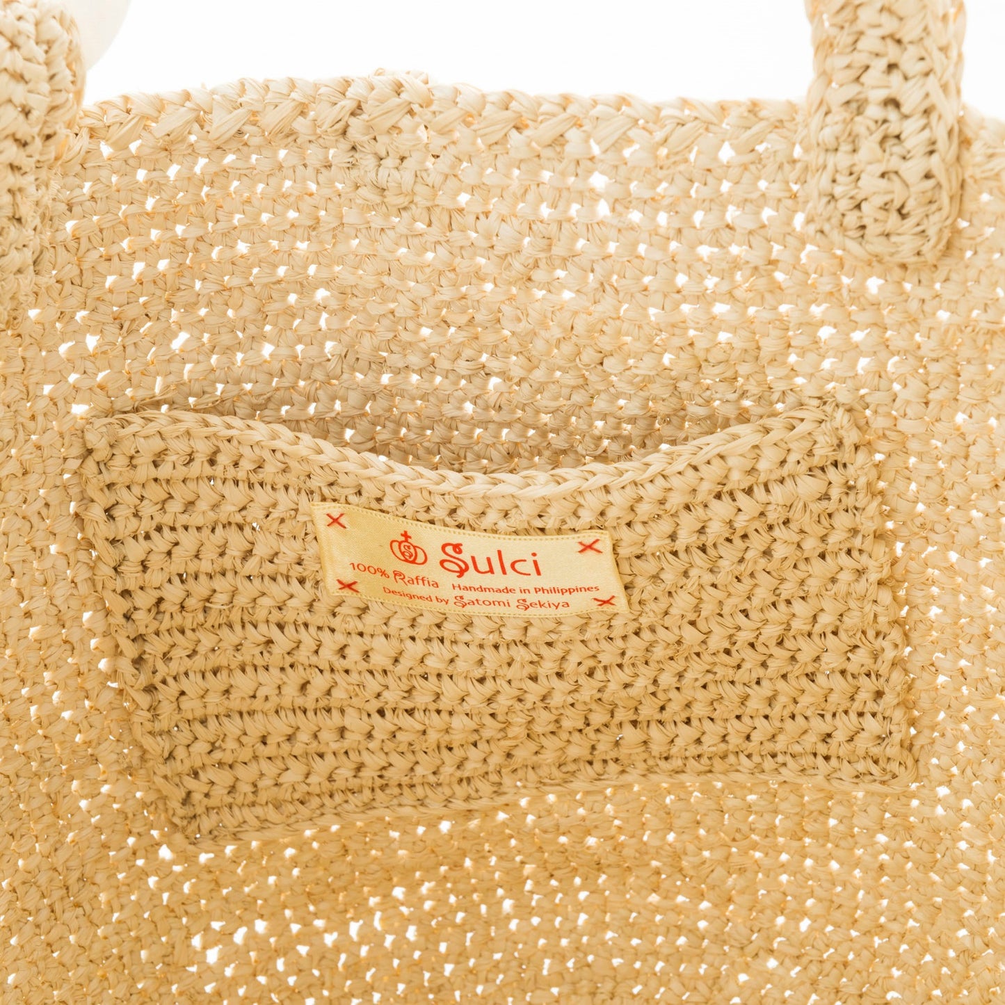 Hand Crochet Raffia Bag - BELL (Beige)