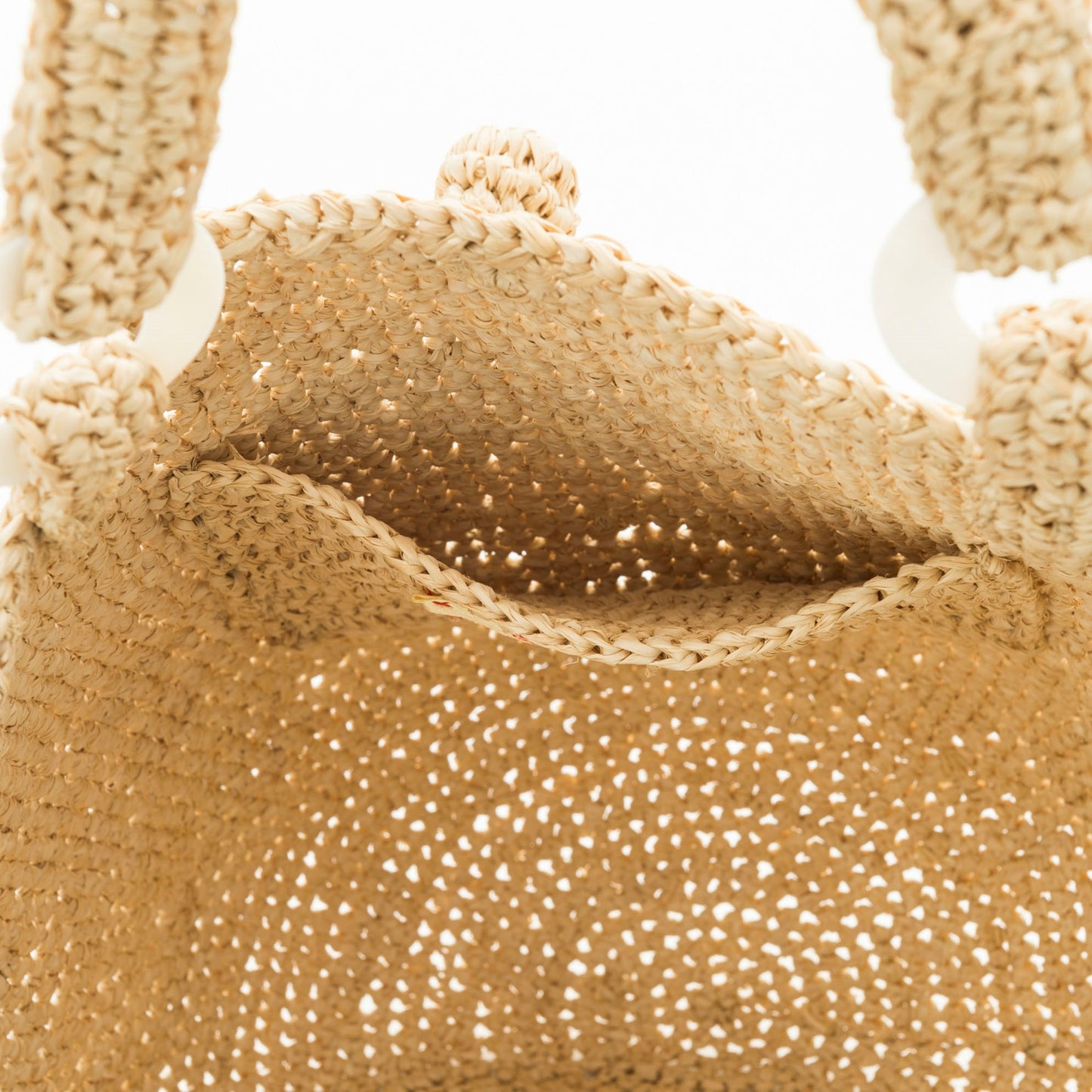 Hand Crochet Raffia Bag - BELL (Beige)