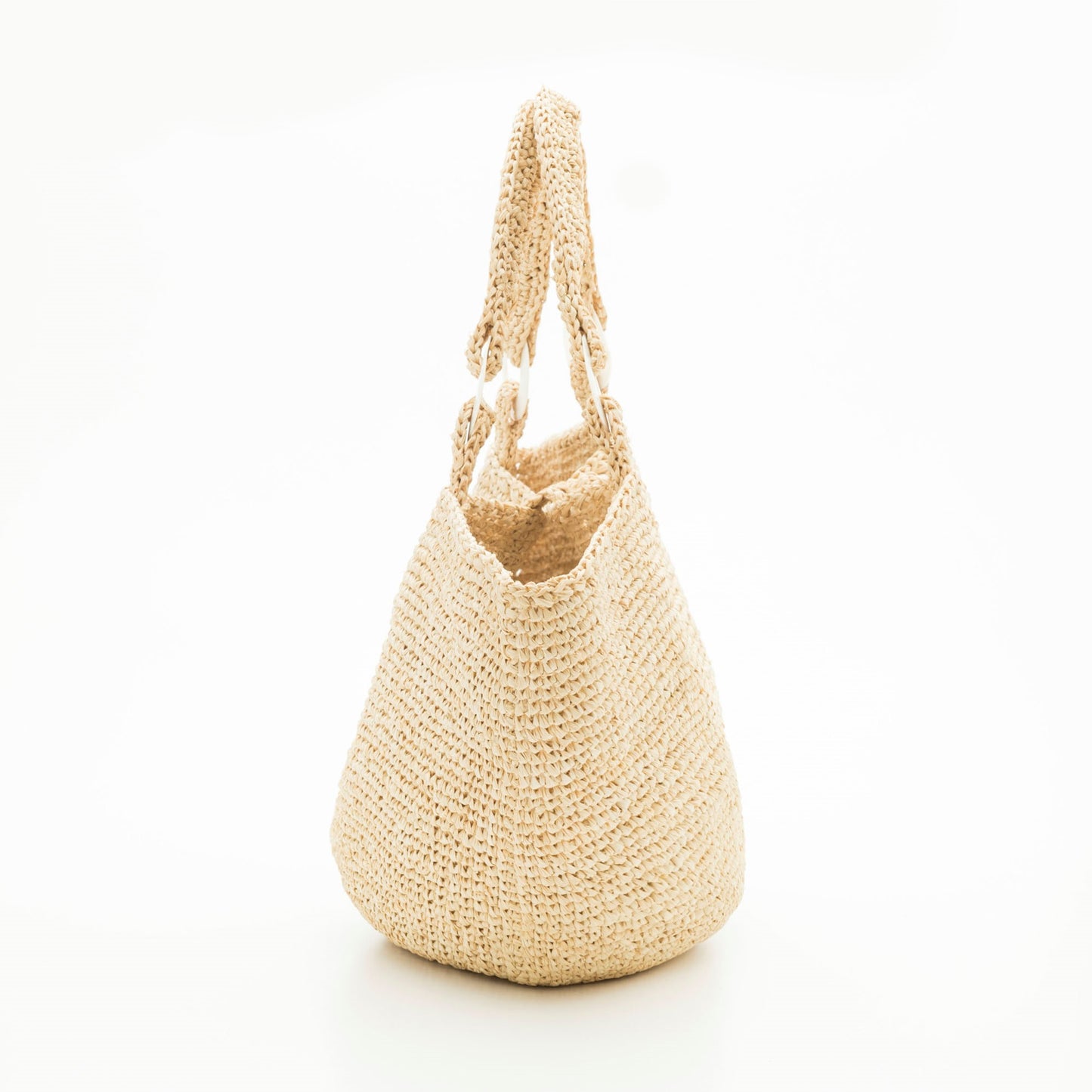 Hand Crochet Raffia Bag - BELL (Beige)