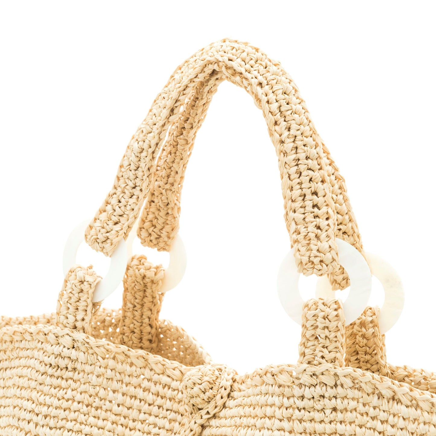 Hand Crochet Raffia Bag - BELL (Beige)