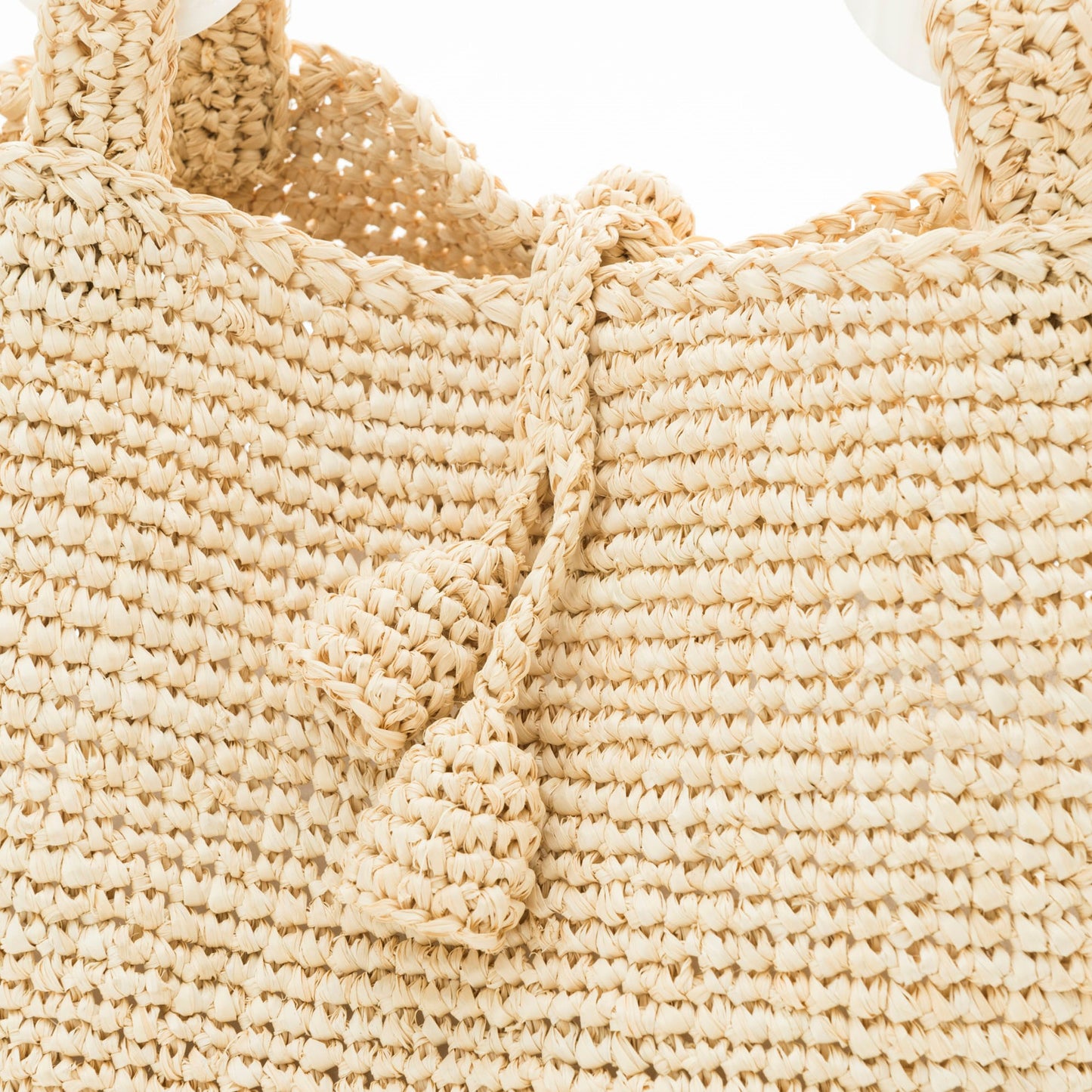Hand Crochet Raffia Bag - BELL (Beige)