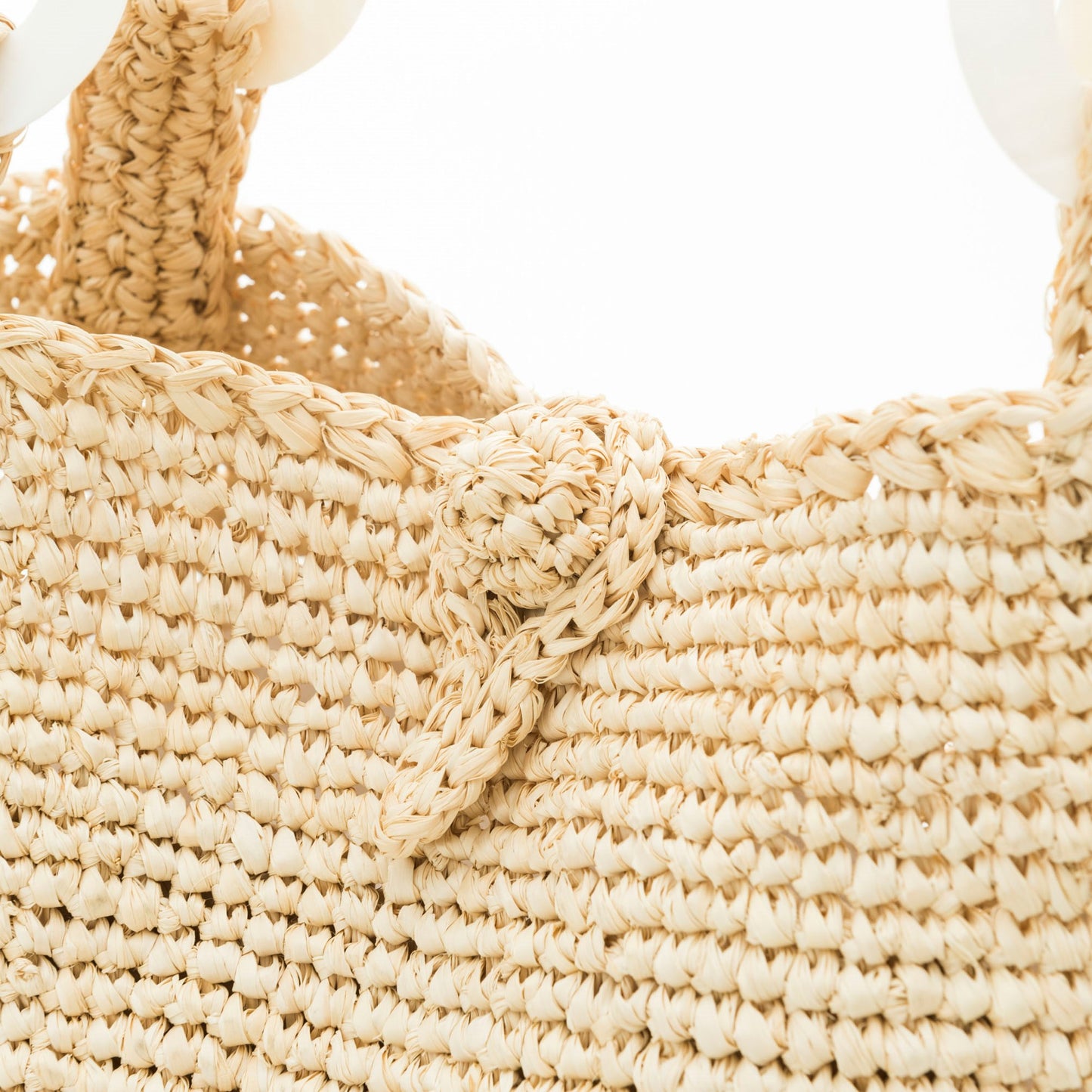 Hand Crochet Raffia Bag - BELL (Beige)