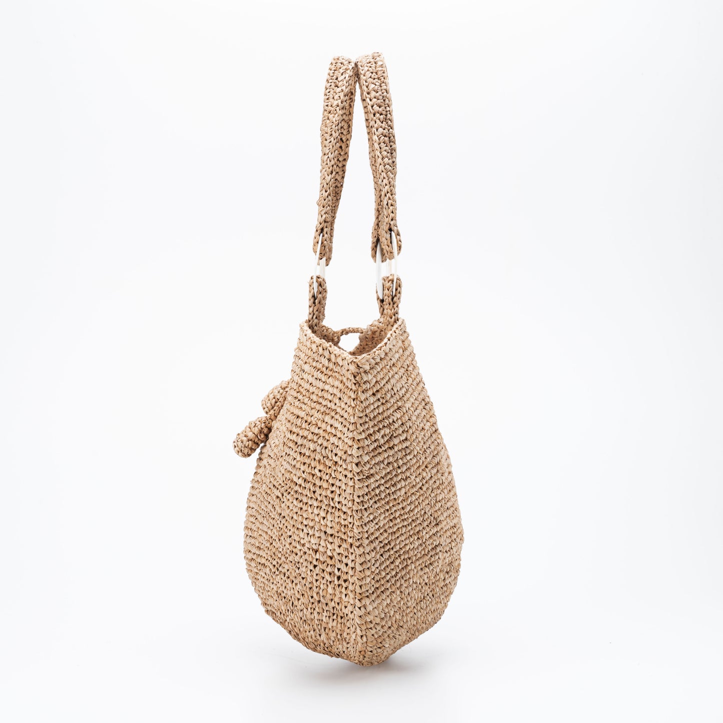 Hand Crochet Raffia Bag - BELL (Chocolate)
