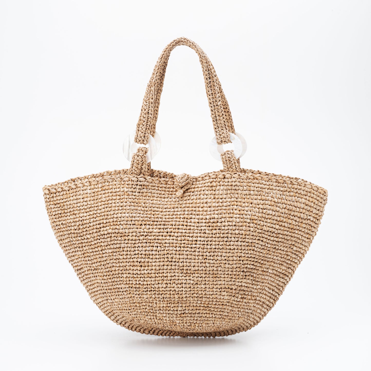 Hand Crochet Raffia Bag - BELL (Chocolate)