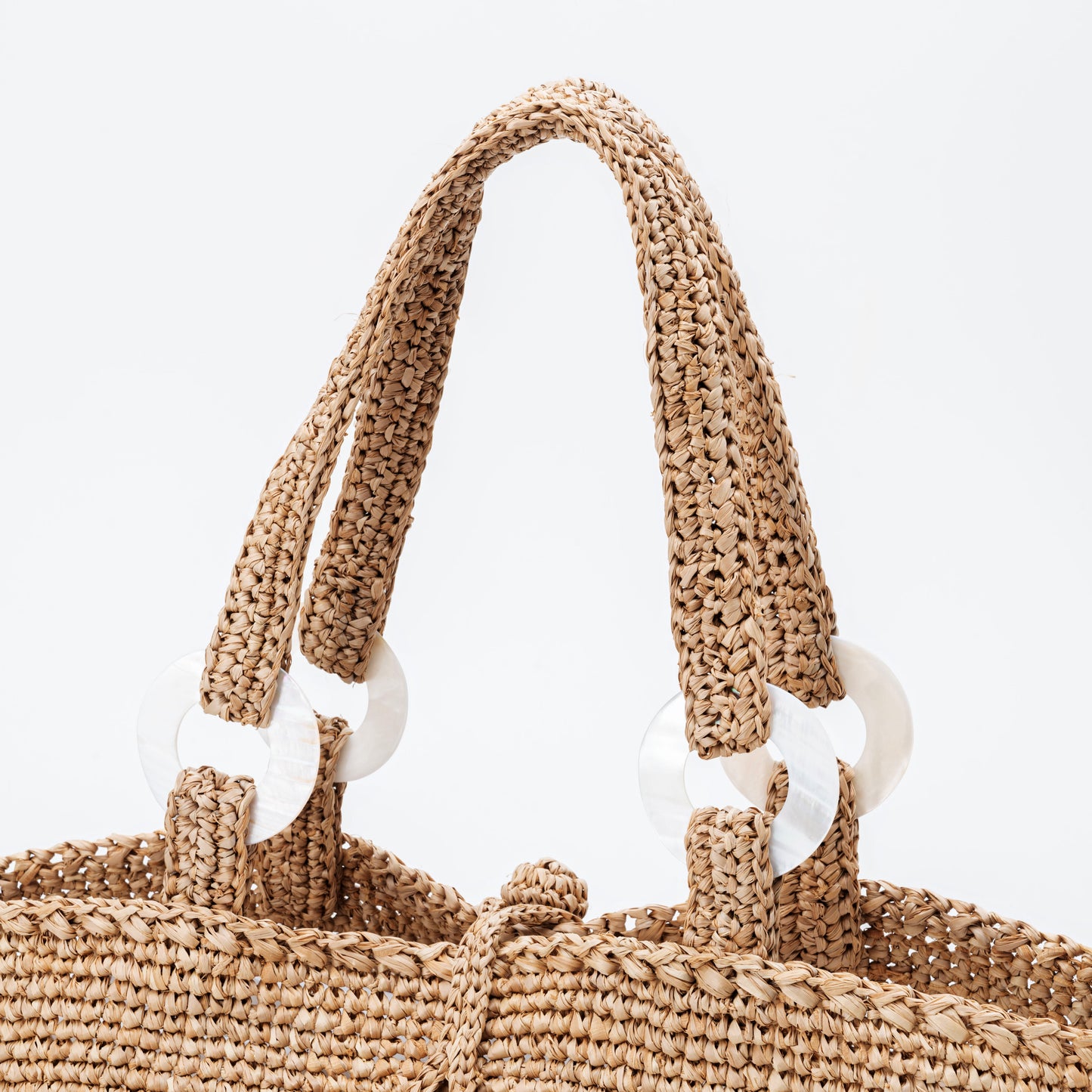 Hand Crochet Raffia Bag - BELL (Chocolate)