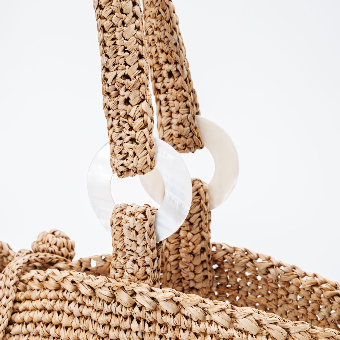 Hand Crochet Raffia Bag - BELL (Chocolate)