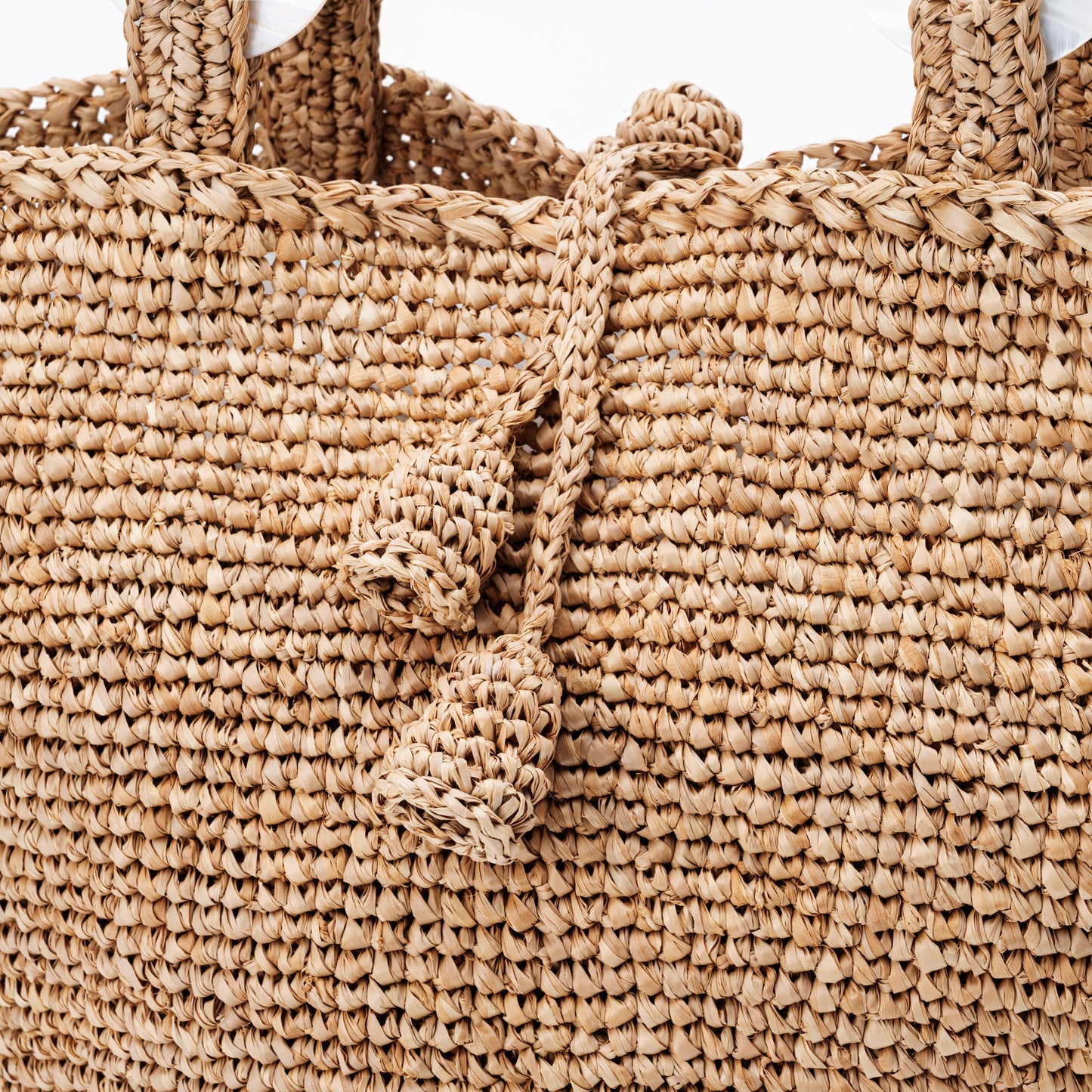 Hand Crochet Raffia Bag - BELL (Chocolate)