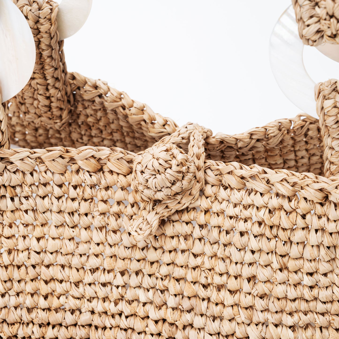 Hand Crochet Raffia Bag - BELL (Chocolate)