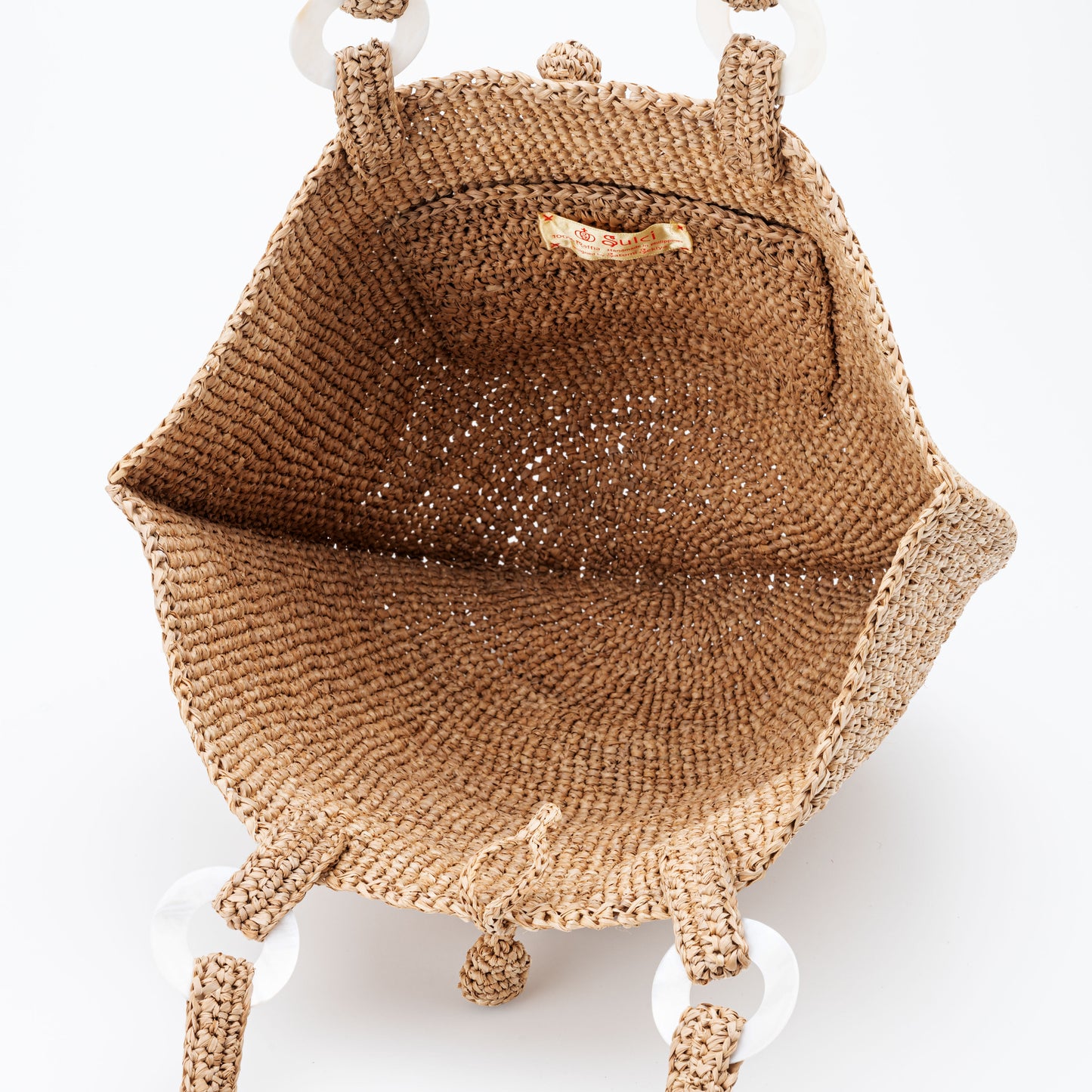 Hand Crochet Raffia Bag - BELL (Chocolate)