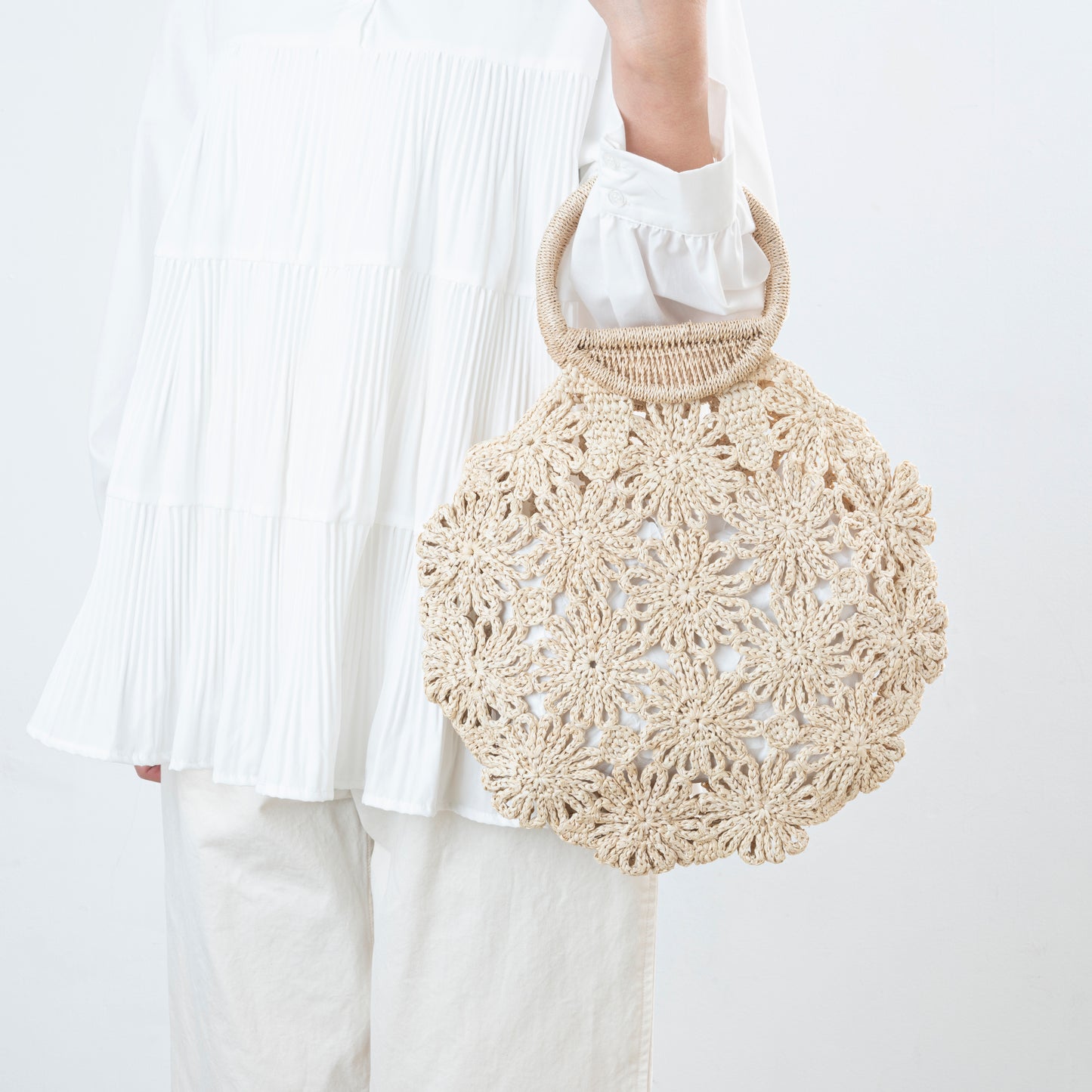 Hand Crochet Raffia Bag - BELLA