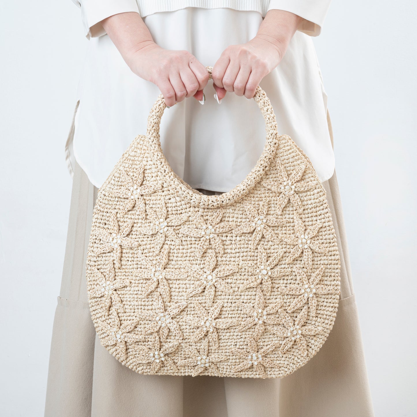 Hand Crochet Raffia Bag - BLOSSOM