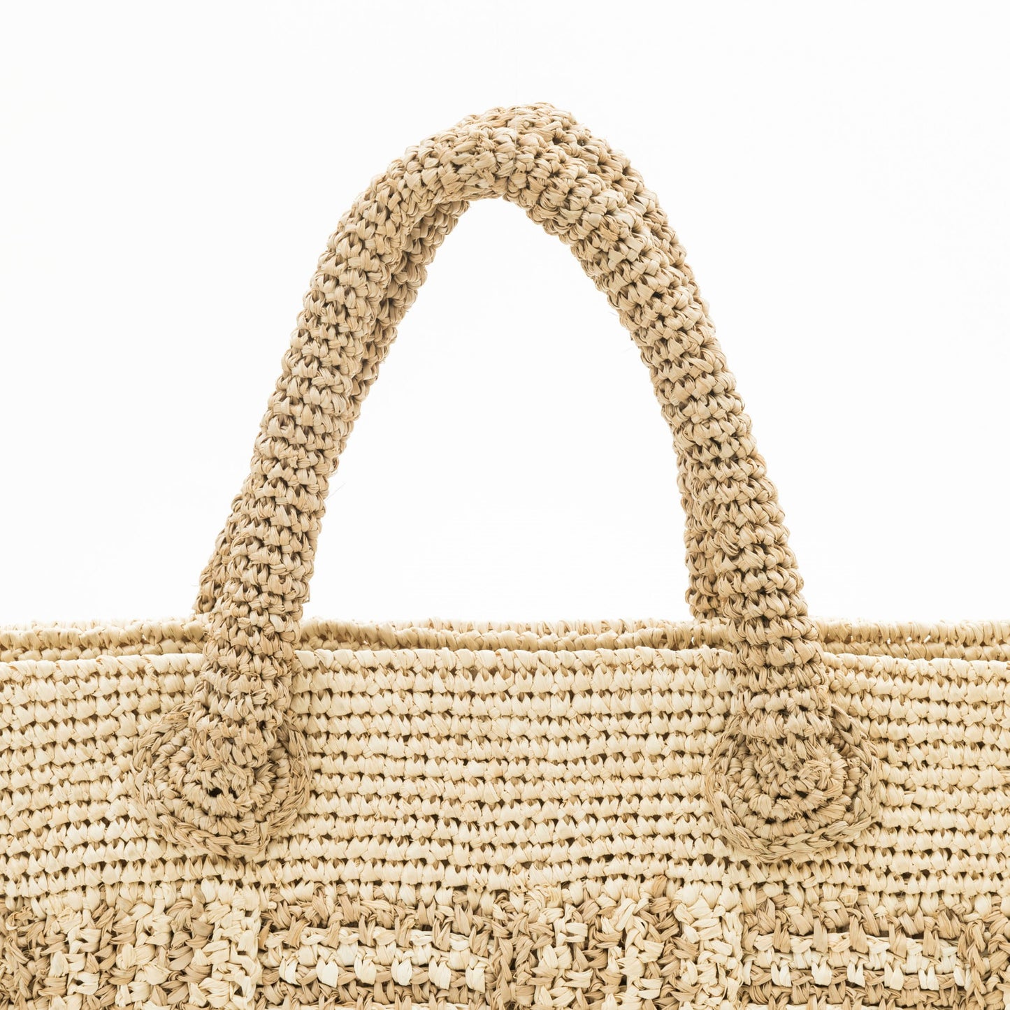 Hand Crochet Raffia Bag - CHECK