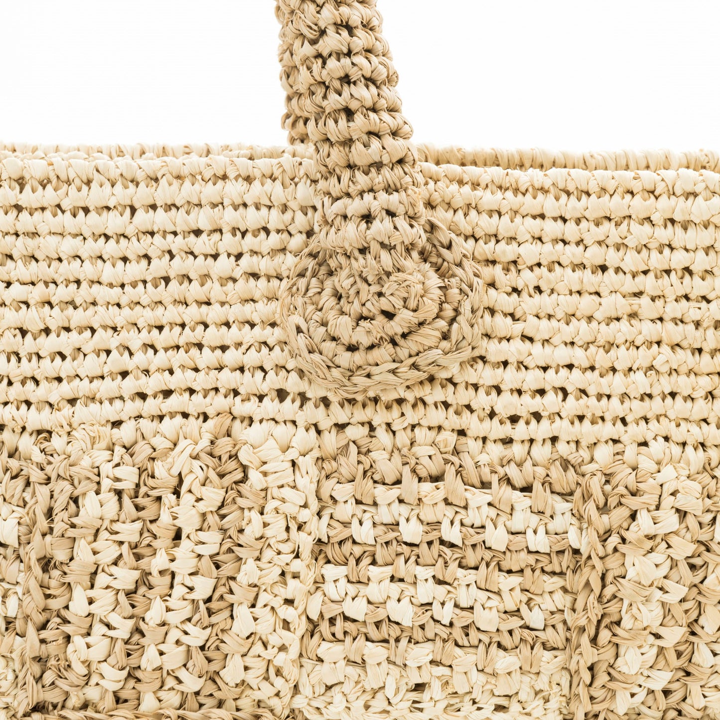 Hand Crochet Raffia Bag - CHECK