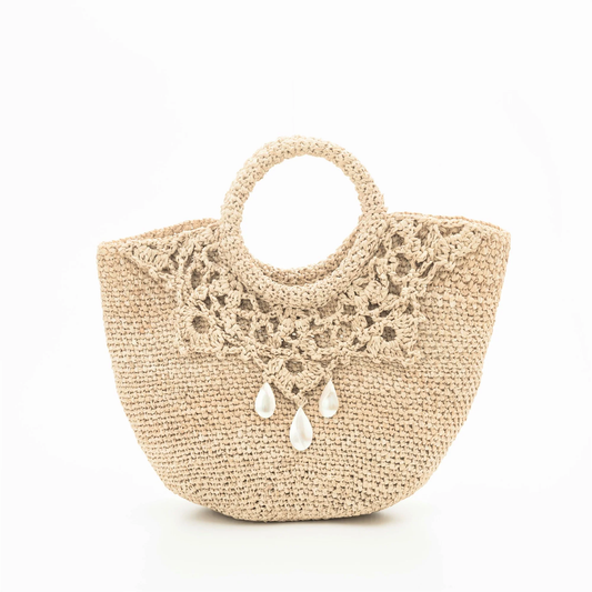 Hand Crochet Raffia Bag - CROWN