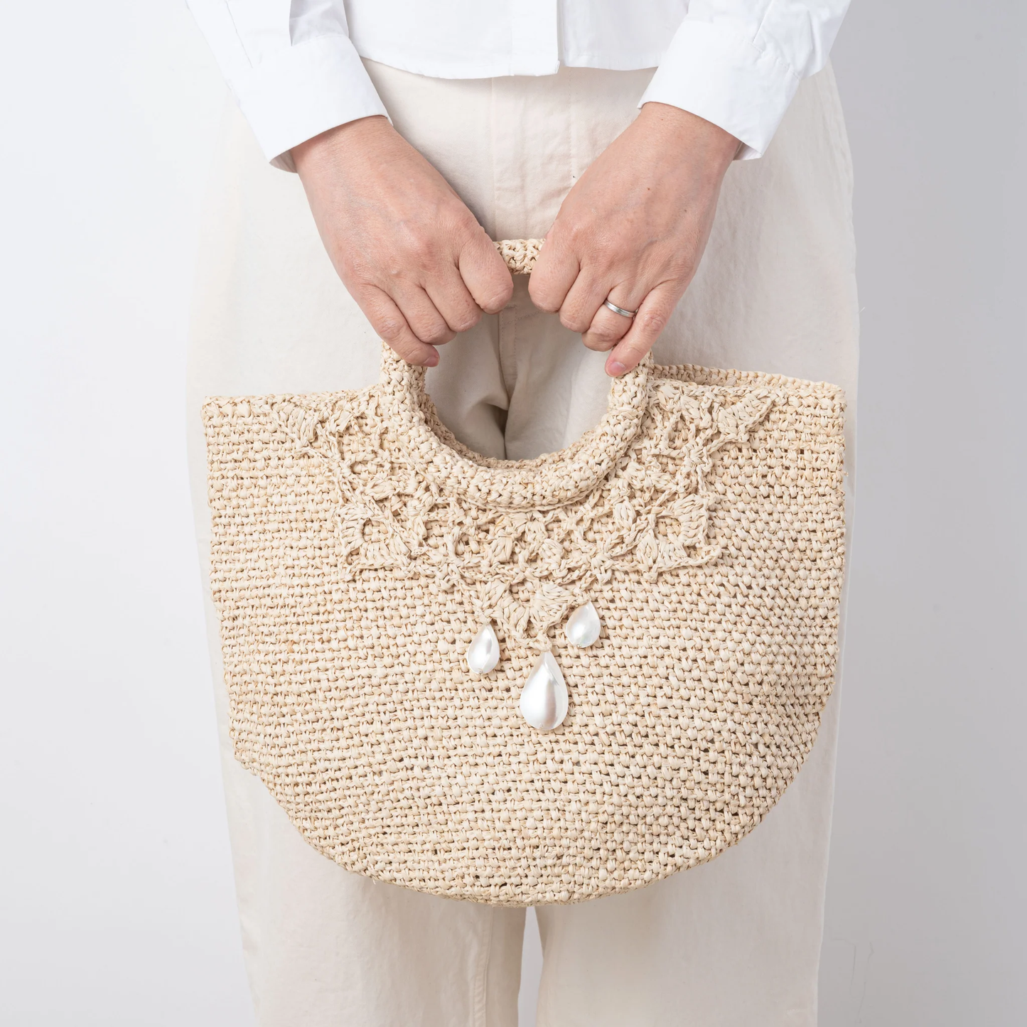 Hand Crochet Raffia Bag - CROWN