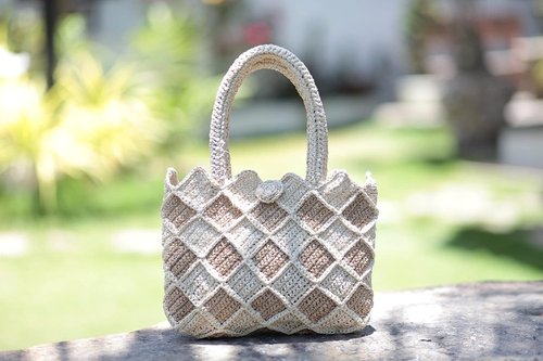 Hand Crochet Raffia Bag - DIA