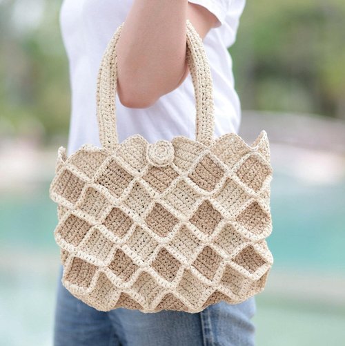 Hand Crochet Raffia Bag - DIA