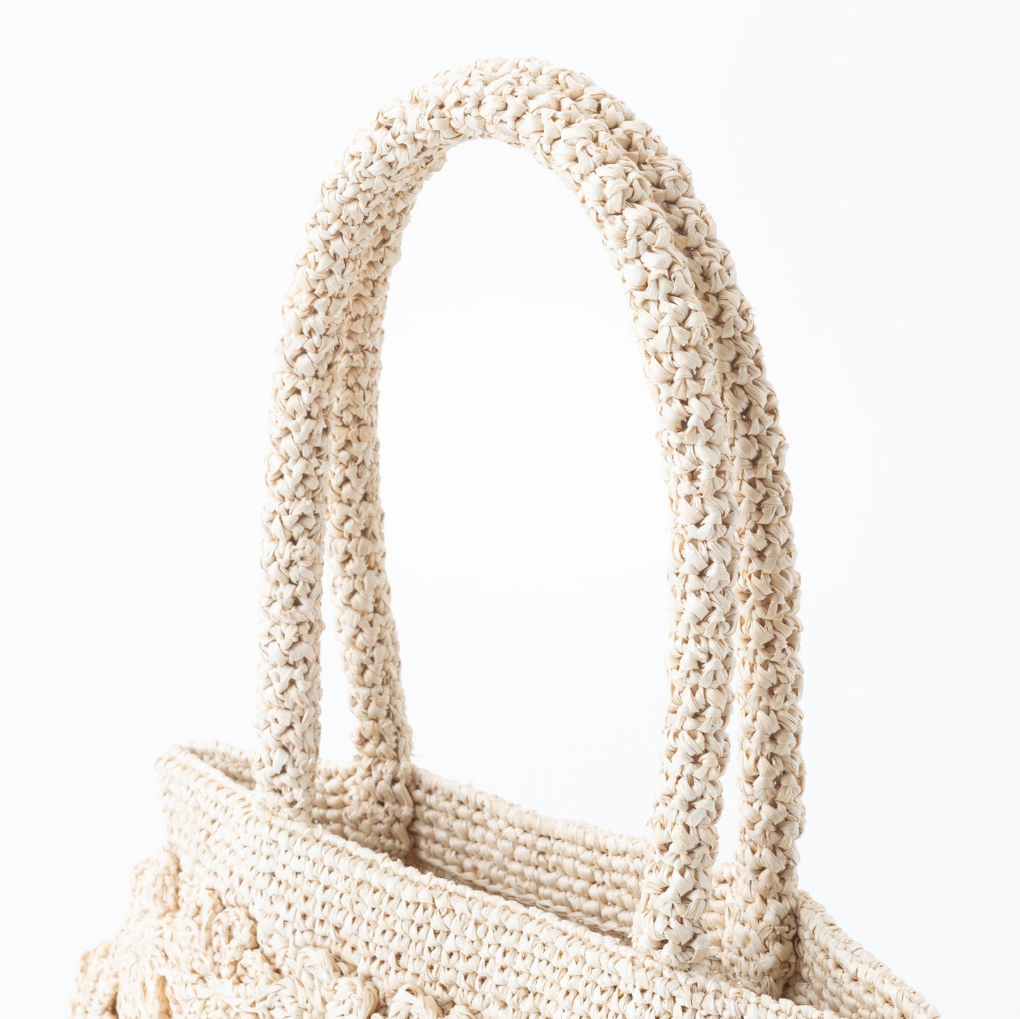 Hand Crochet Raffia Bag - FLORAL