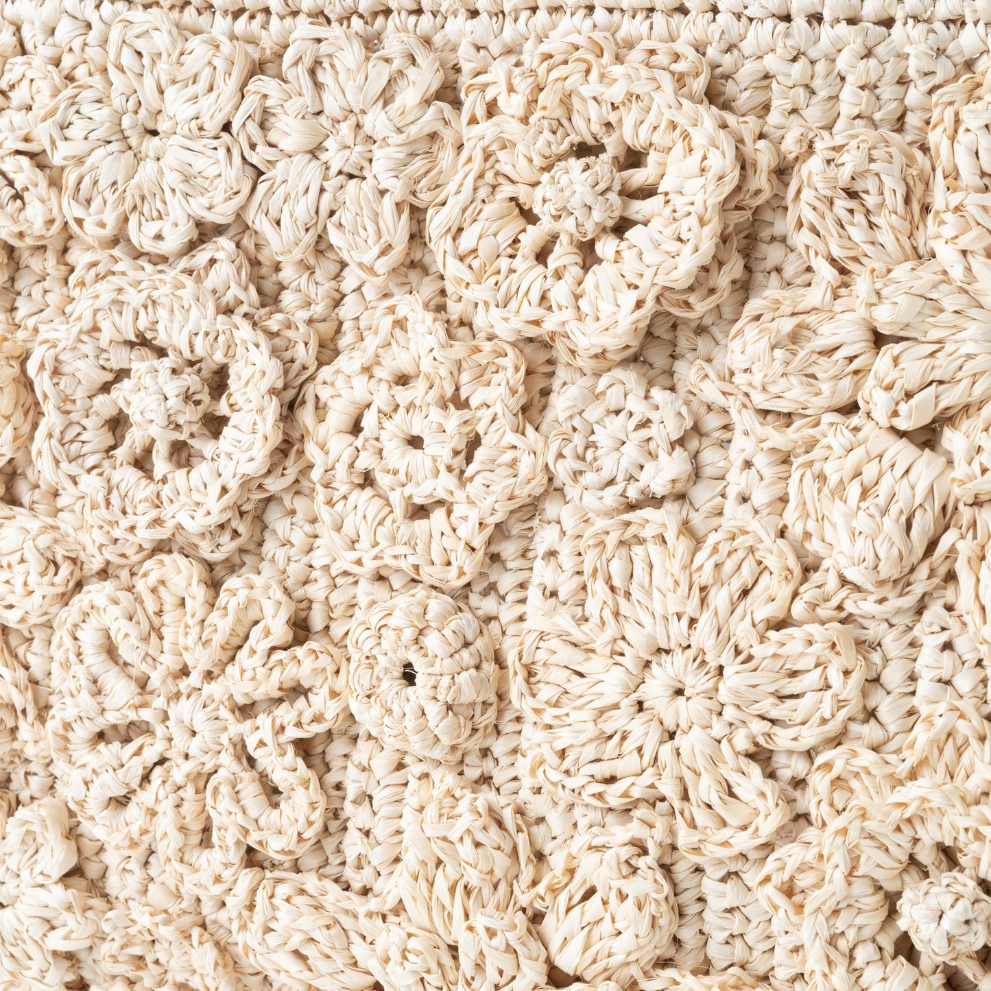 Hand Crochet Raffia Bag - FLORAL
