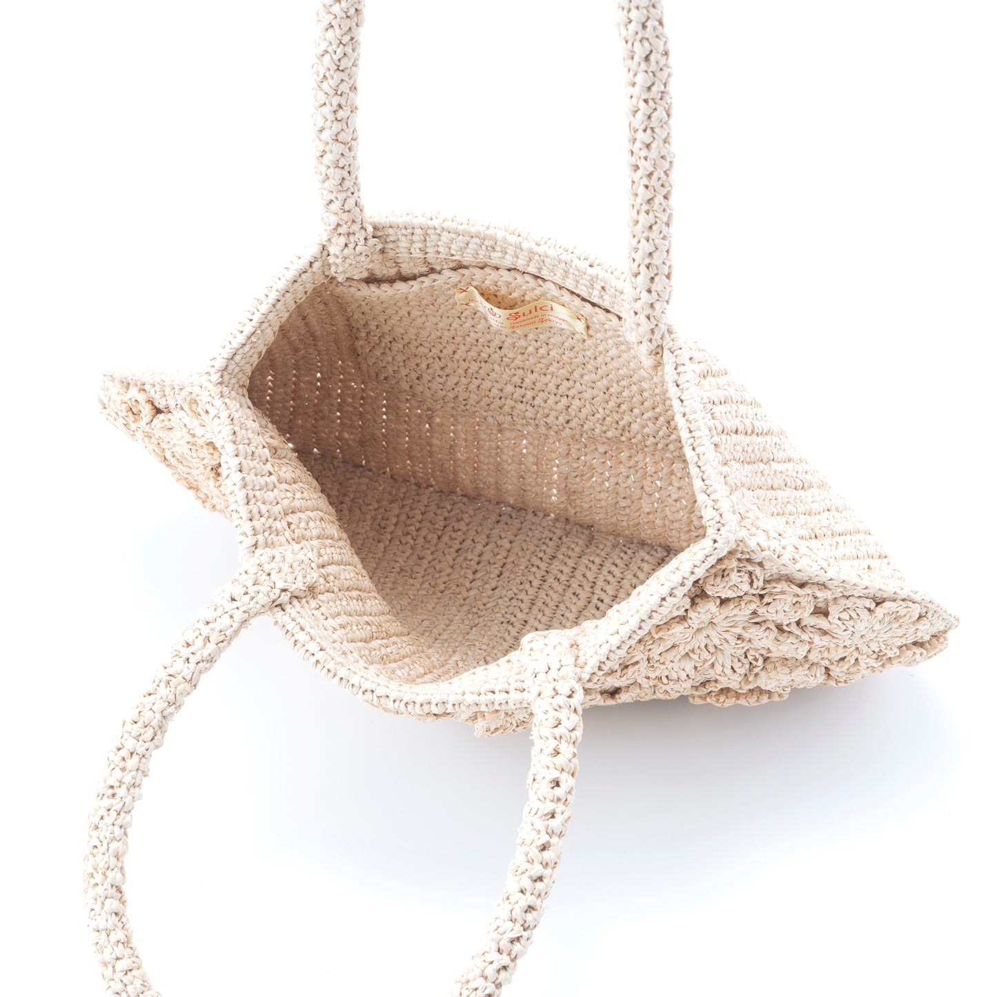 Hand Crochet Raffia Bag - FLORAL
