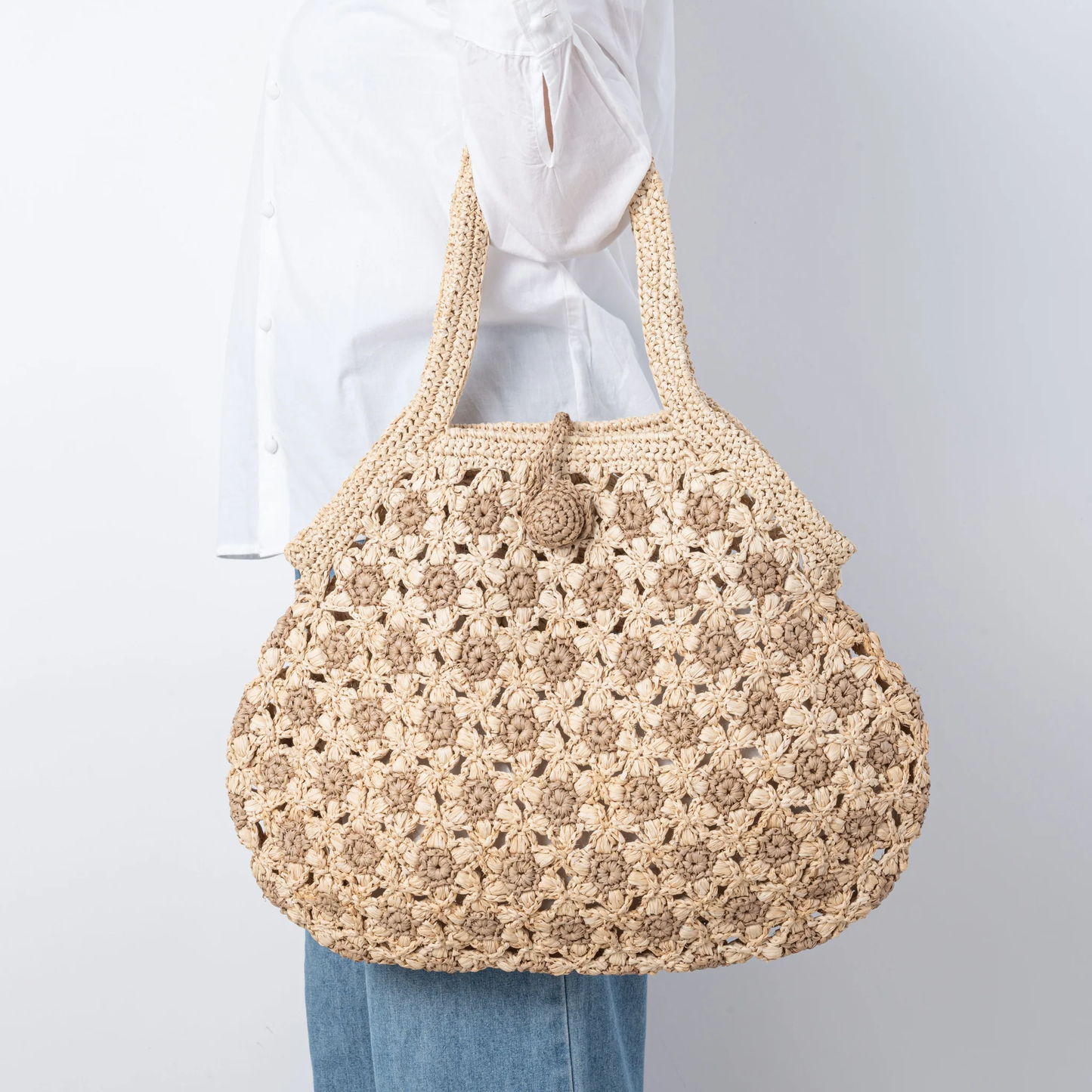 Hand Crochet Raffia Bag - FLORIAN