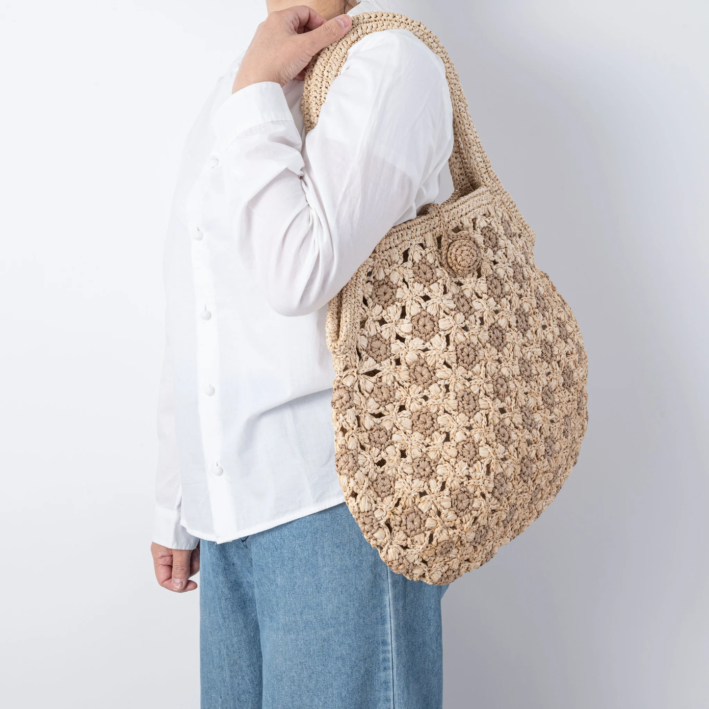 Hand Crochet Raffia Bag - FLORIAN