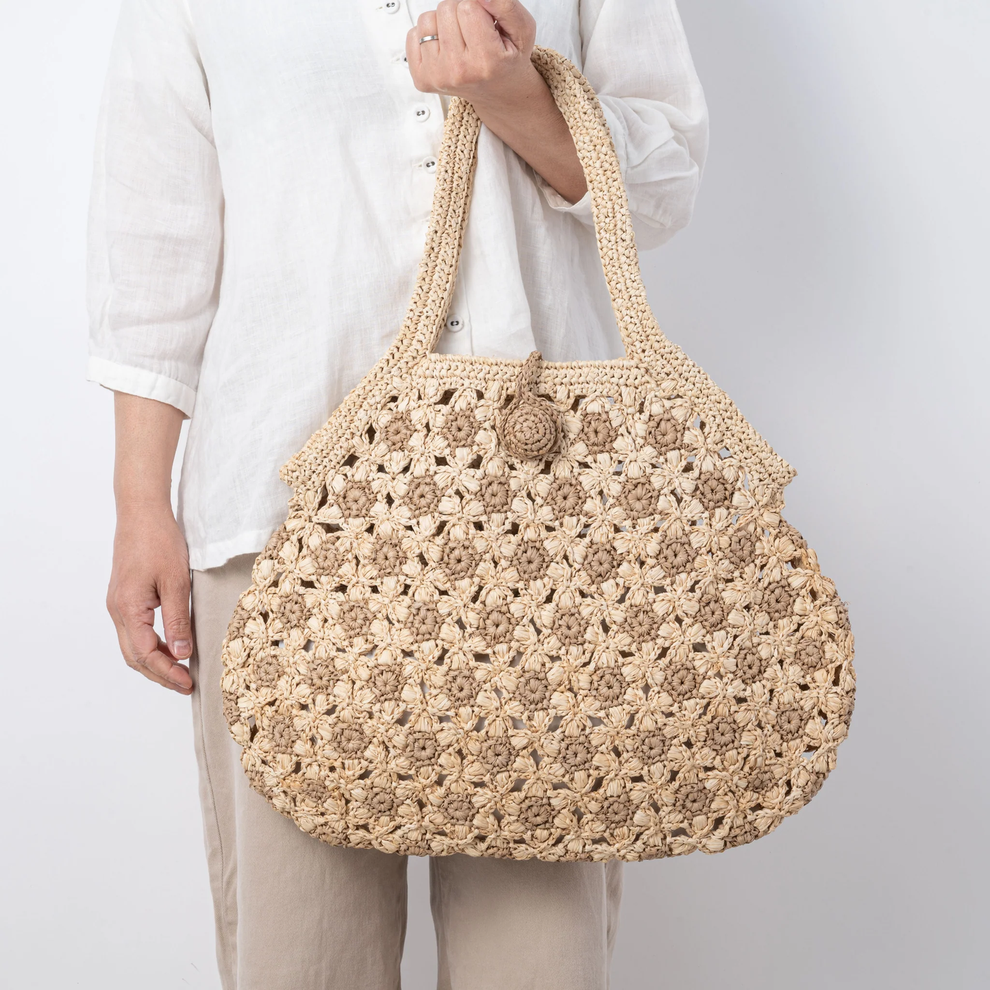 Hand Crochet Raffia Bag - FLORIAN
