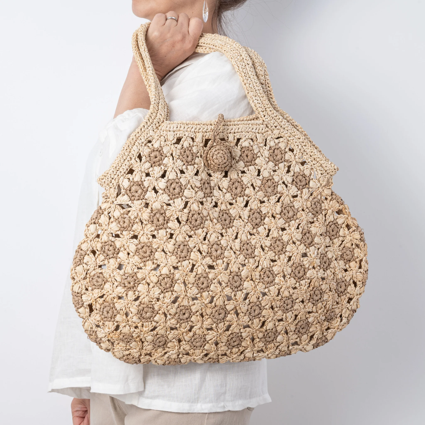 Hand Crochet Raffia Bag - FLORIAN
