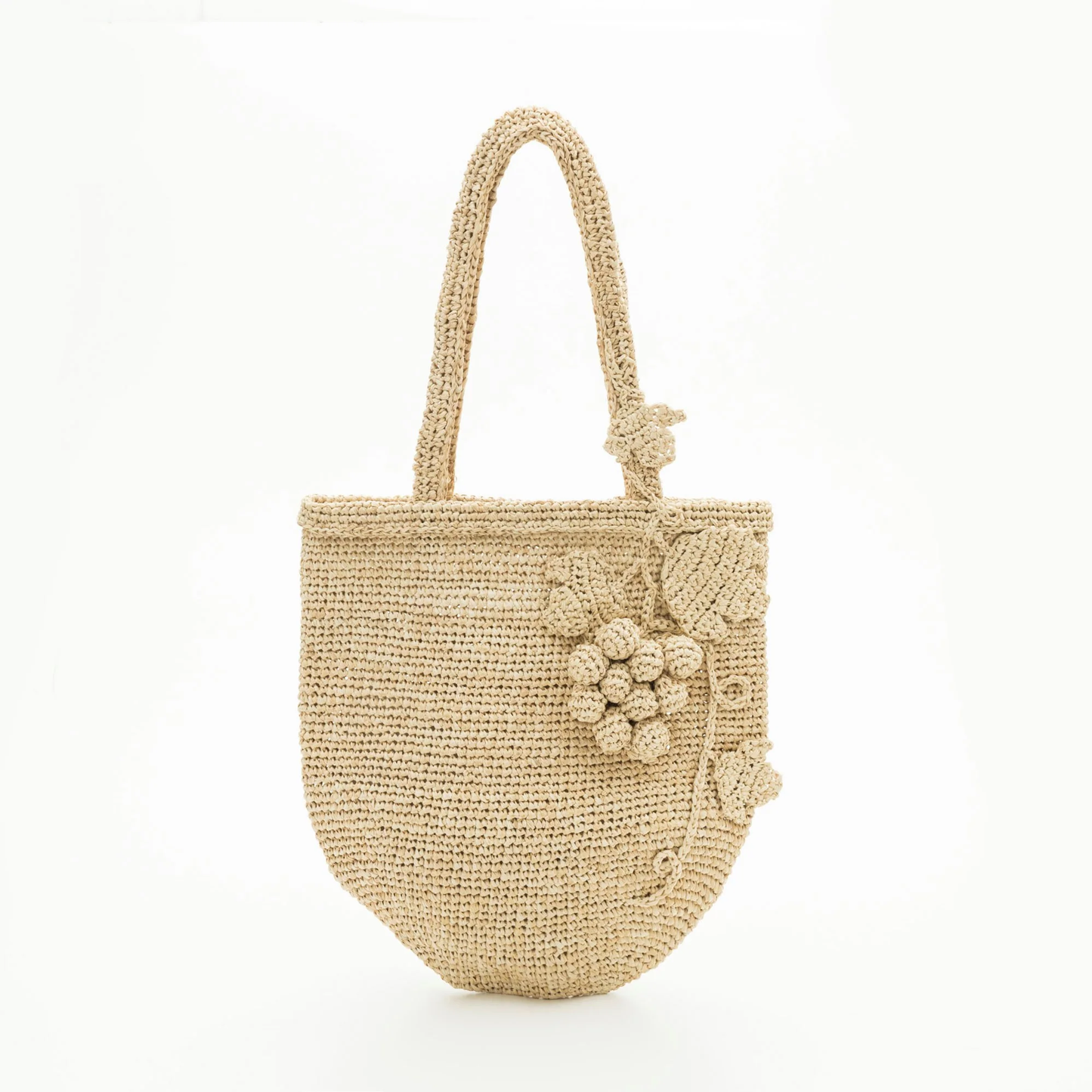 Hand Crochet Raffia Bag - GRAPE
