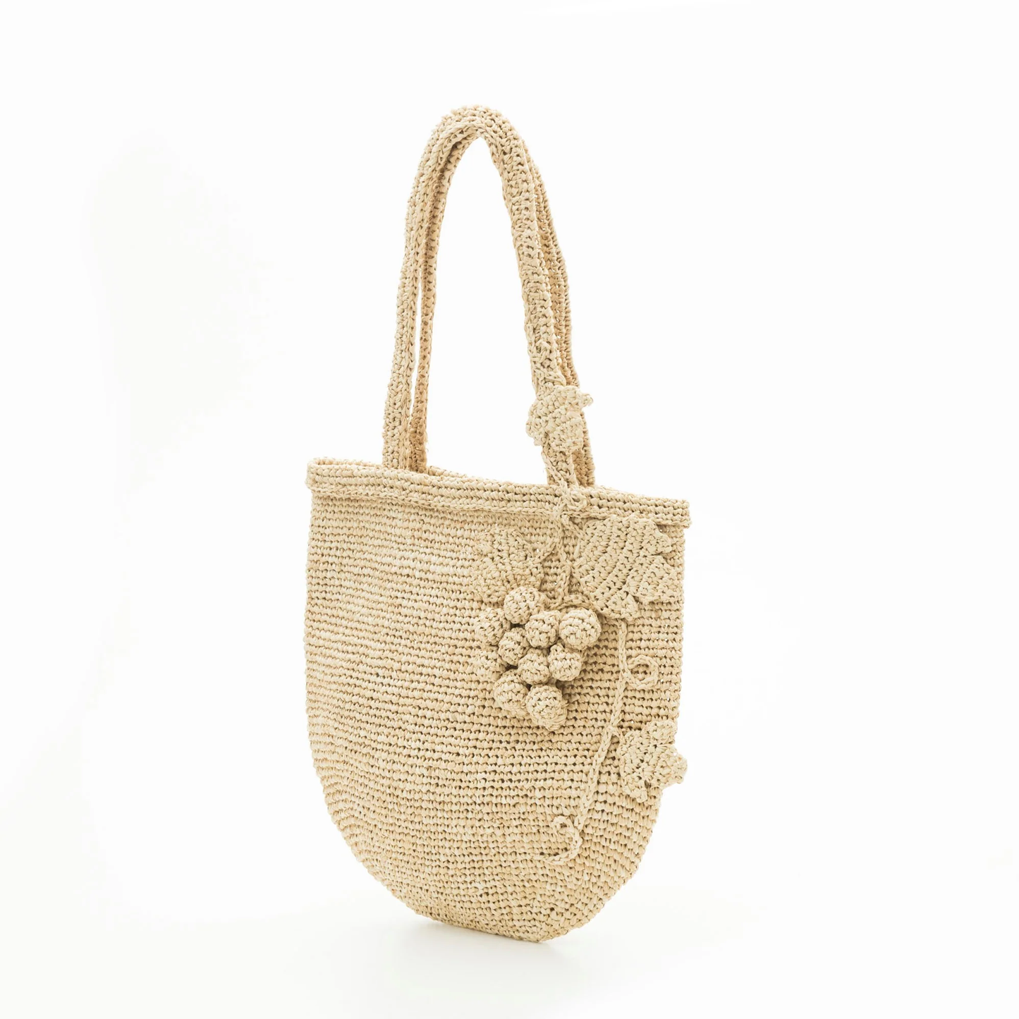 Hand Crochet Raffia Bag - GRAPE