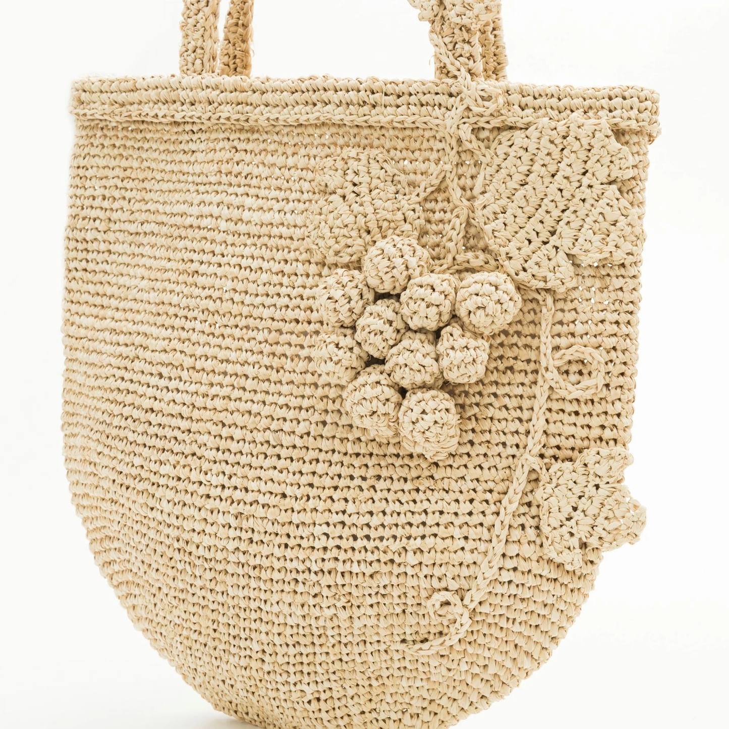 Hand Crochet Raffia Bag - GRAPE