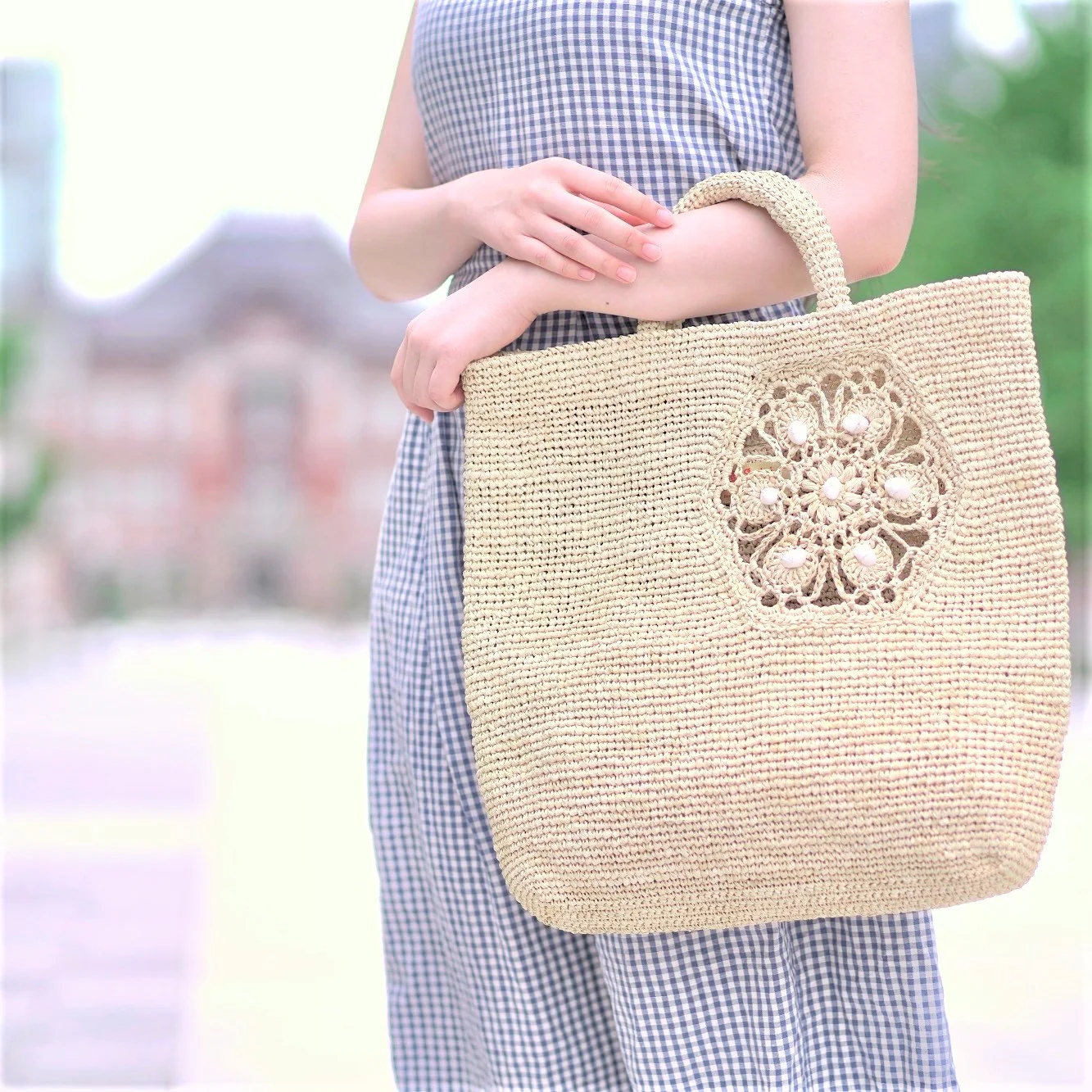Hand Crochet Raffia Bag - HEXA