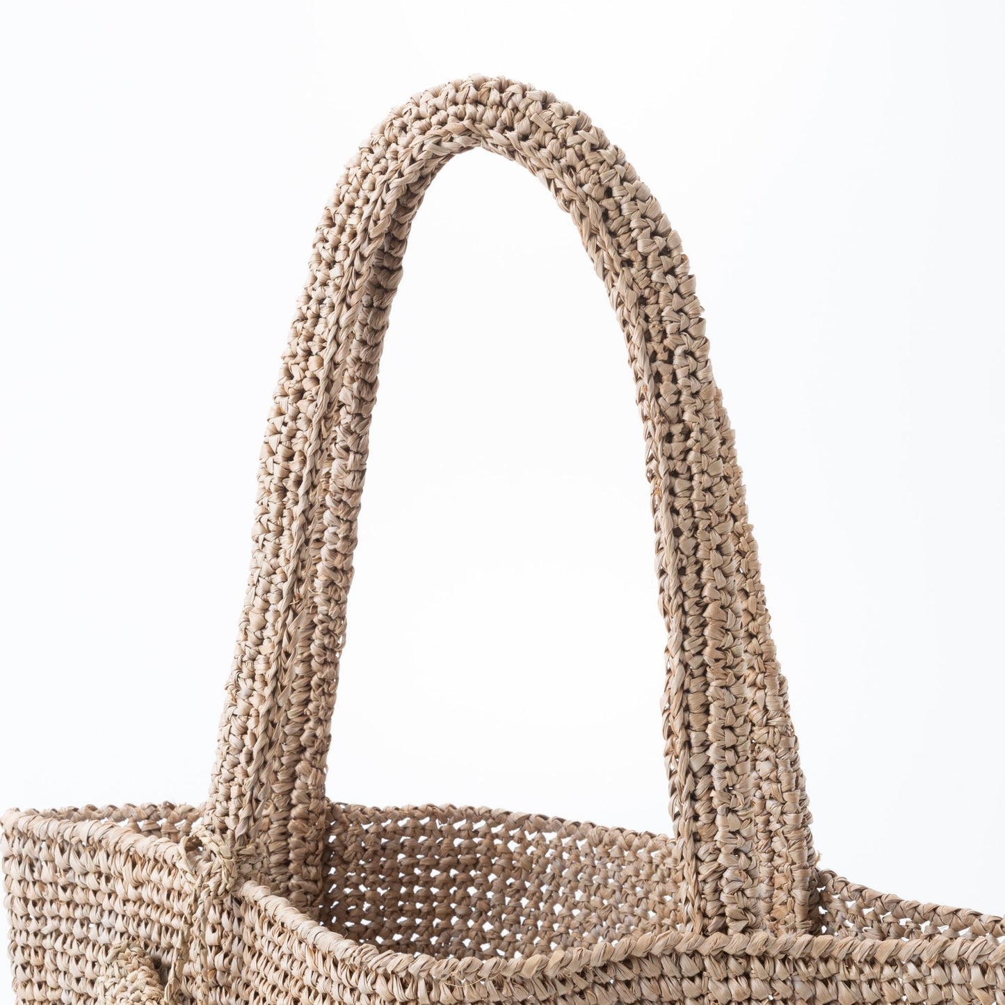 Hand Crochet Raffia Bag - KITTEN (Chocolate)