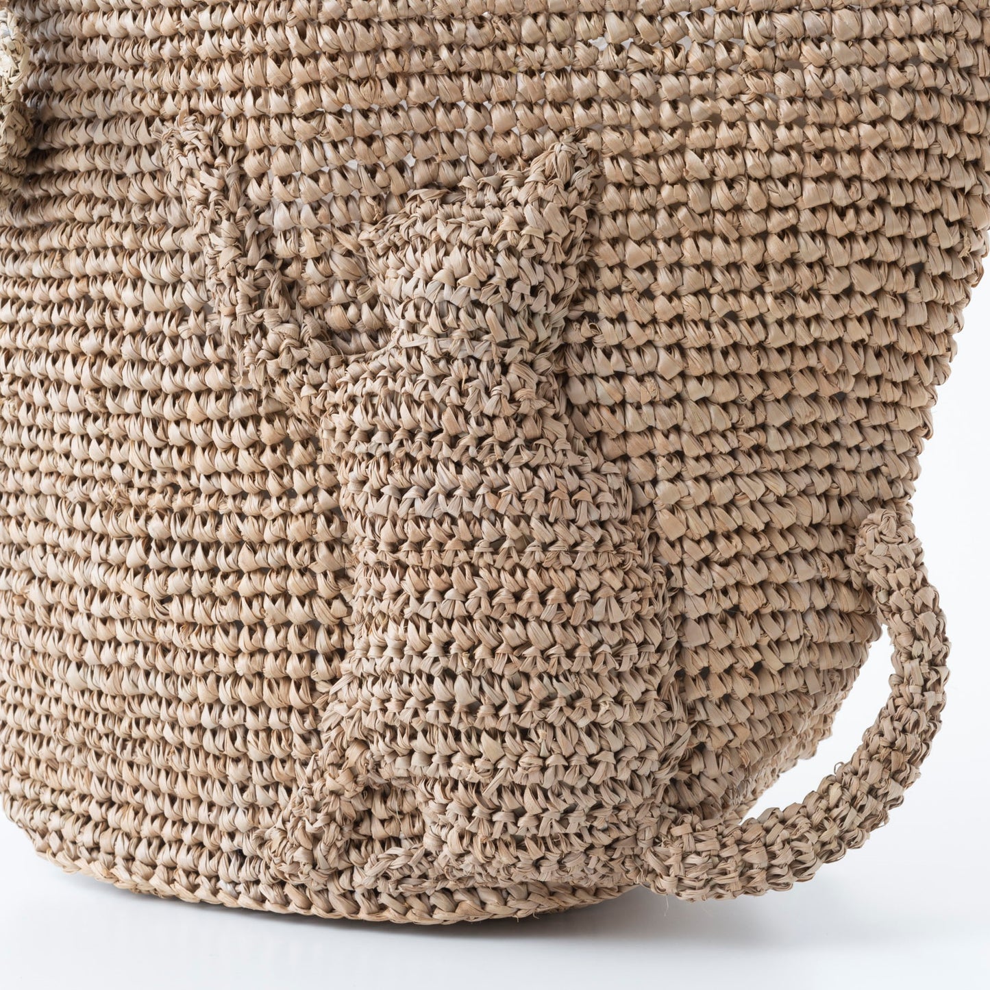 Hand Crochet Raffia Bag - KITTEN (Chocolate)