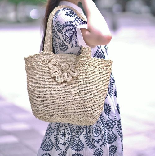 Hand Crochet Raffia Bag - MINA