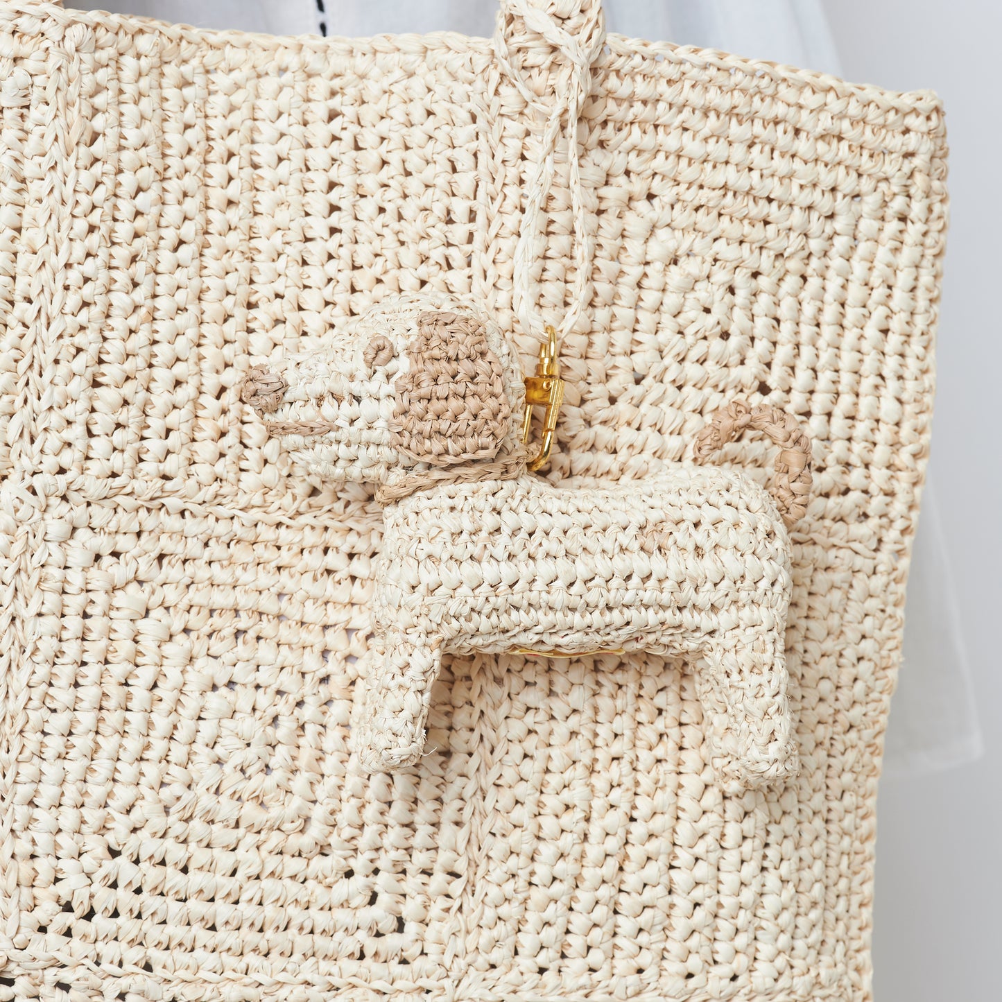 Hand Crochet Raffia Bag - MAZE (Beige)