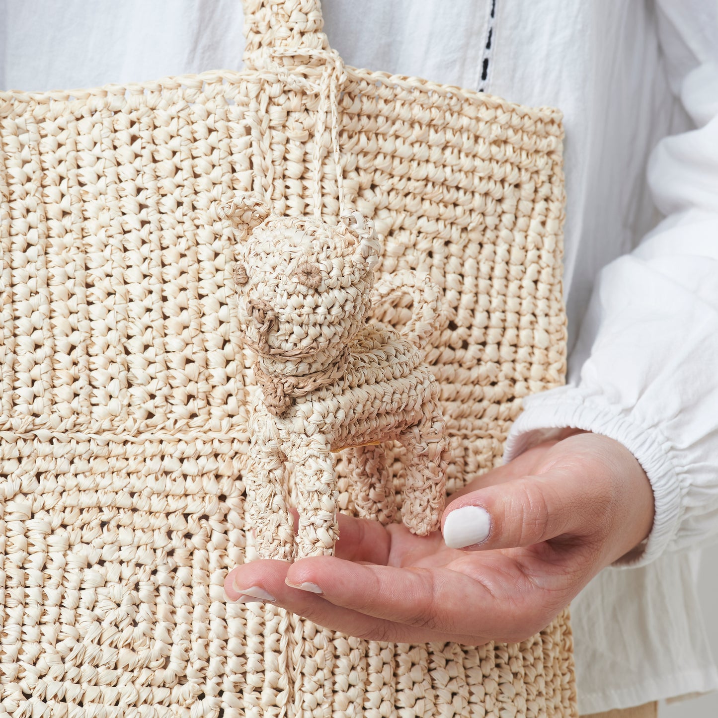 Hand Crochet Raffia Bag - MAZE (Beige)